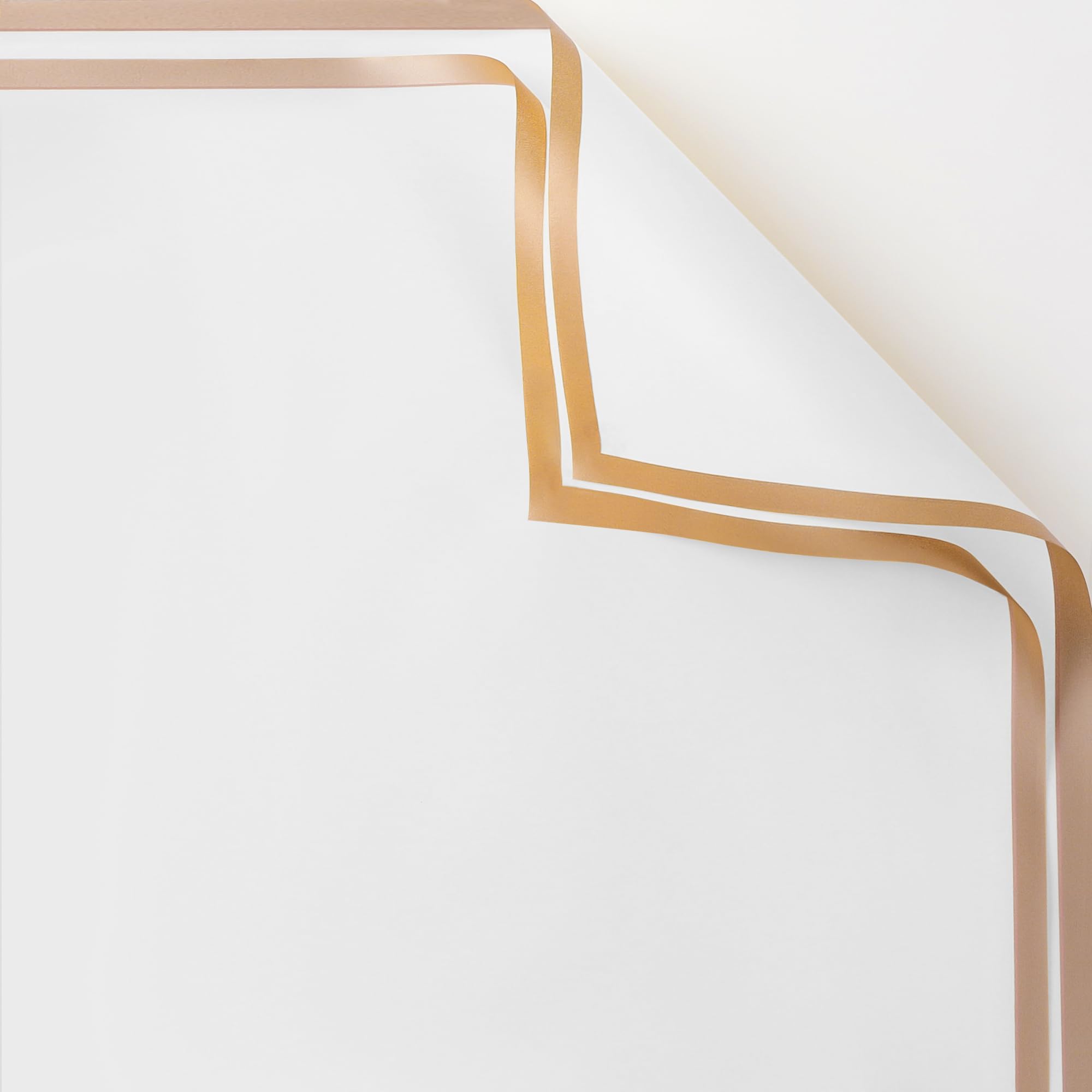 ARIFLOR 20Sheets Golden Edge Waterproof Flower Bouquet Paper - 20408 Plastic Fresh Floral Wrapping Paper, Christmas Gift Packaging, Gift Packaging, DIY Crafts, Florist Bouquet Supplies