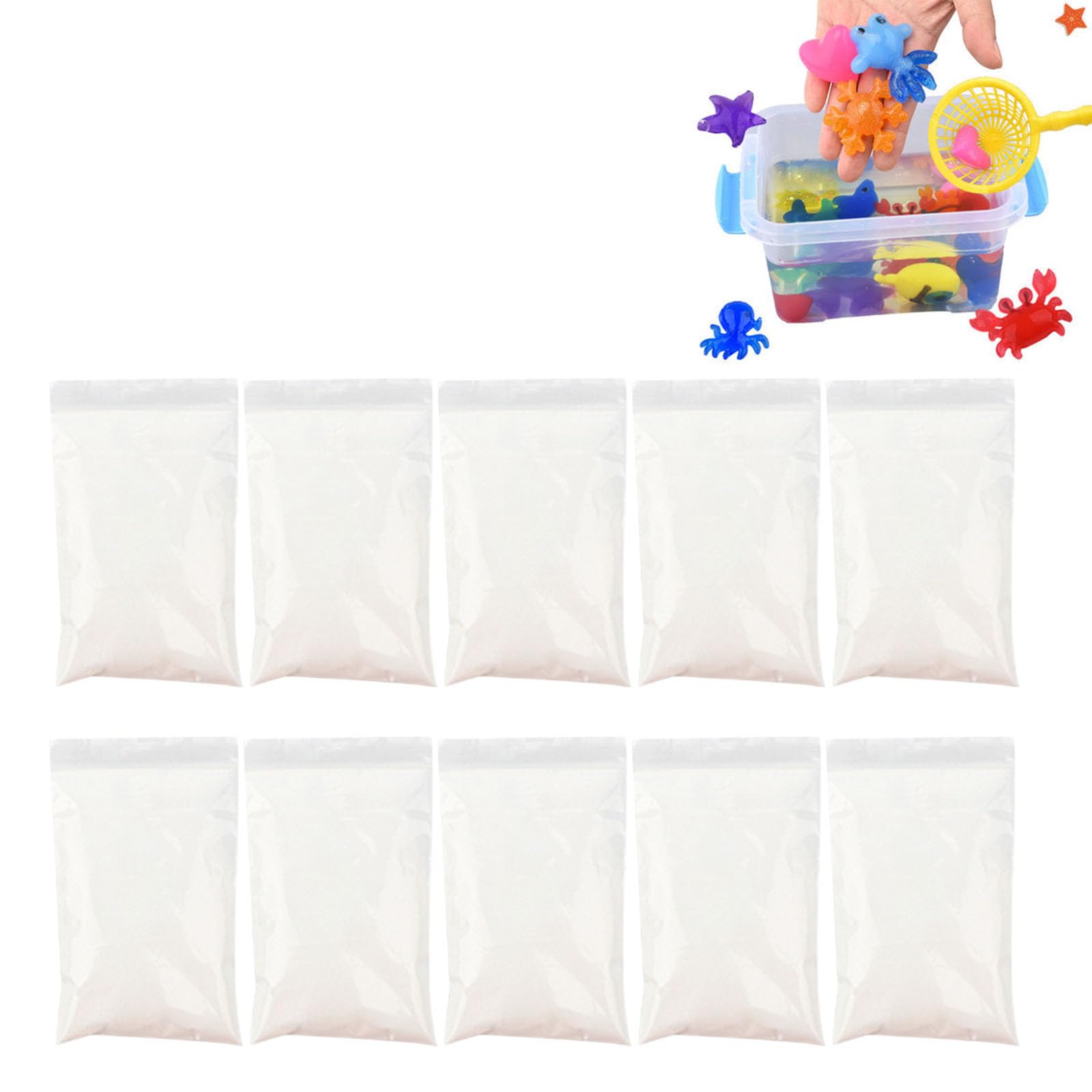 GodbTG Magic Water Elf Refill Kit, Water Gel Powder for Squishy & Aqua Pets, DIY Craft Refill Set for Magic Elf Toys (10 PACK)