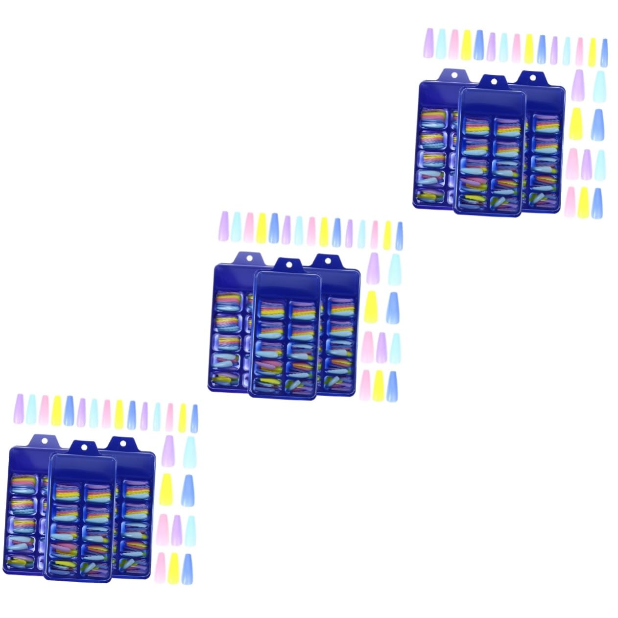 Coffin False Nails 9 Boxes Wearing Nail Clippers Boutique Decor Fake Nails French Colorful Decor Clear DIY Press on Nail Abs Colorful Long False Nail Fingernail DIY