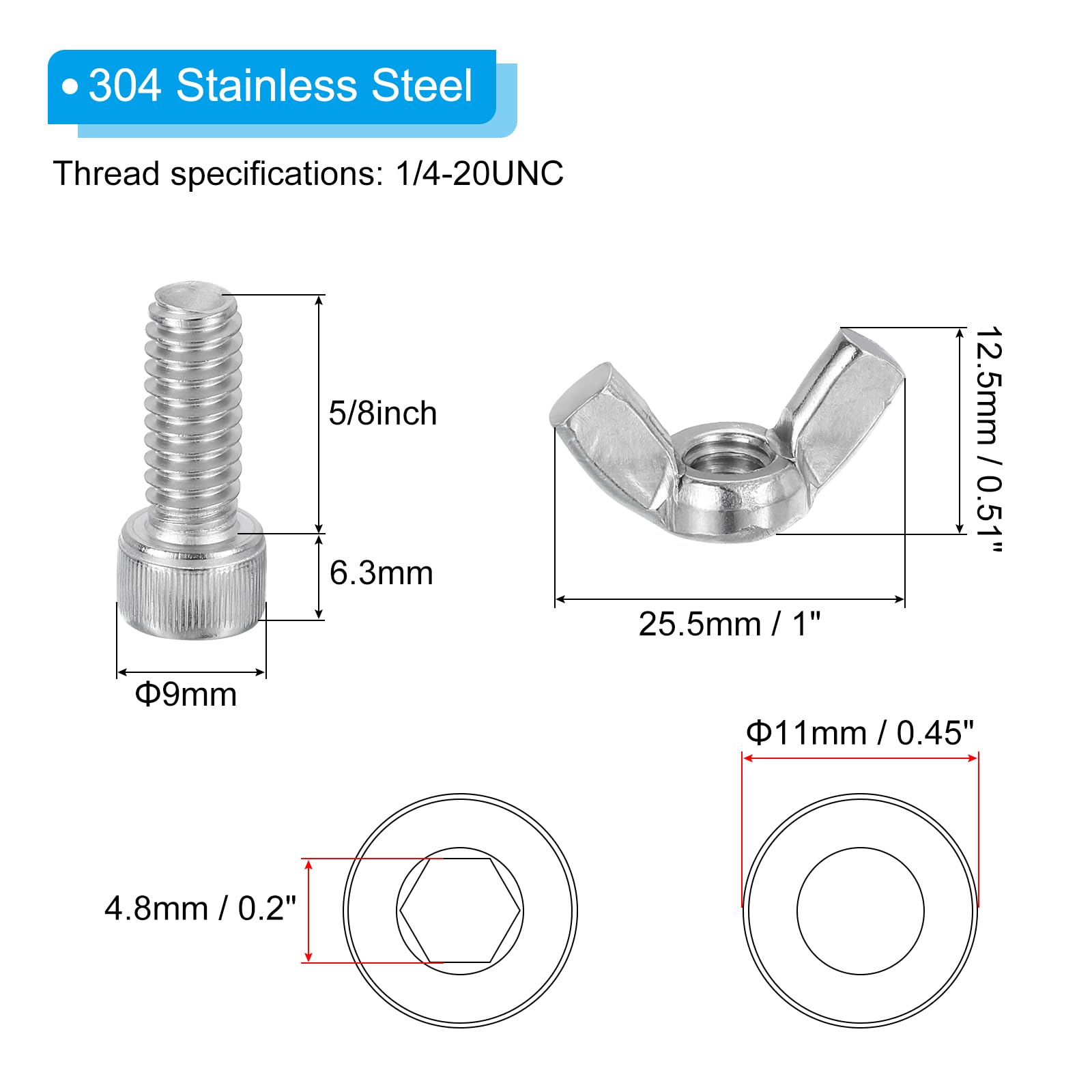 PATIKIL 5/8" Bat Pins, 6 Sets 304 Stainless Steel Pottery Pins Fits Any Standard Throwing Wheel Head Ceramic Bat - Image 2