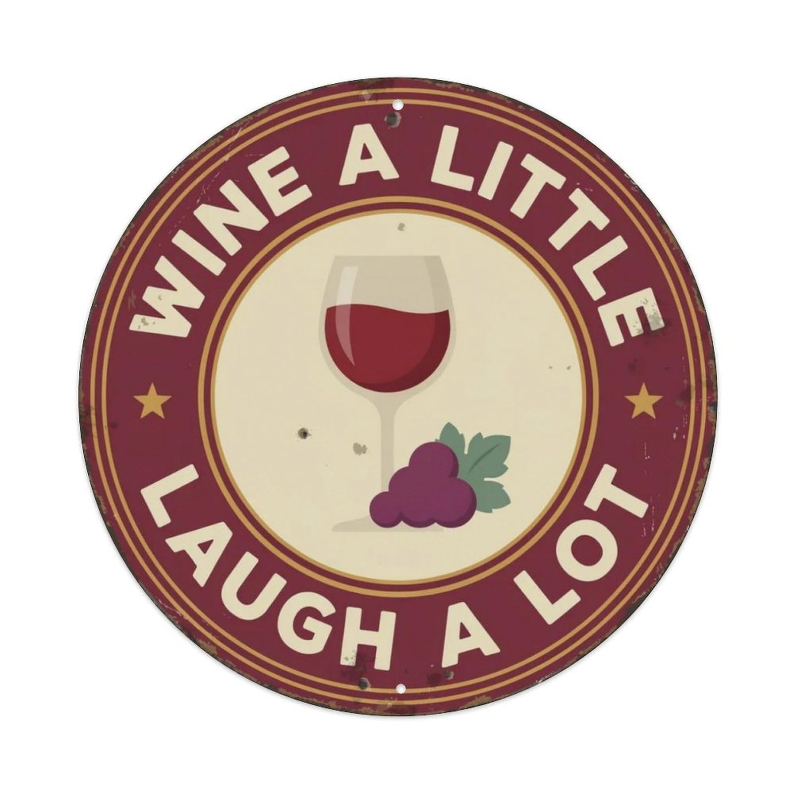 Wine A Little Laugh A Lot Metal Tin Sign Plaque
