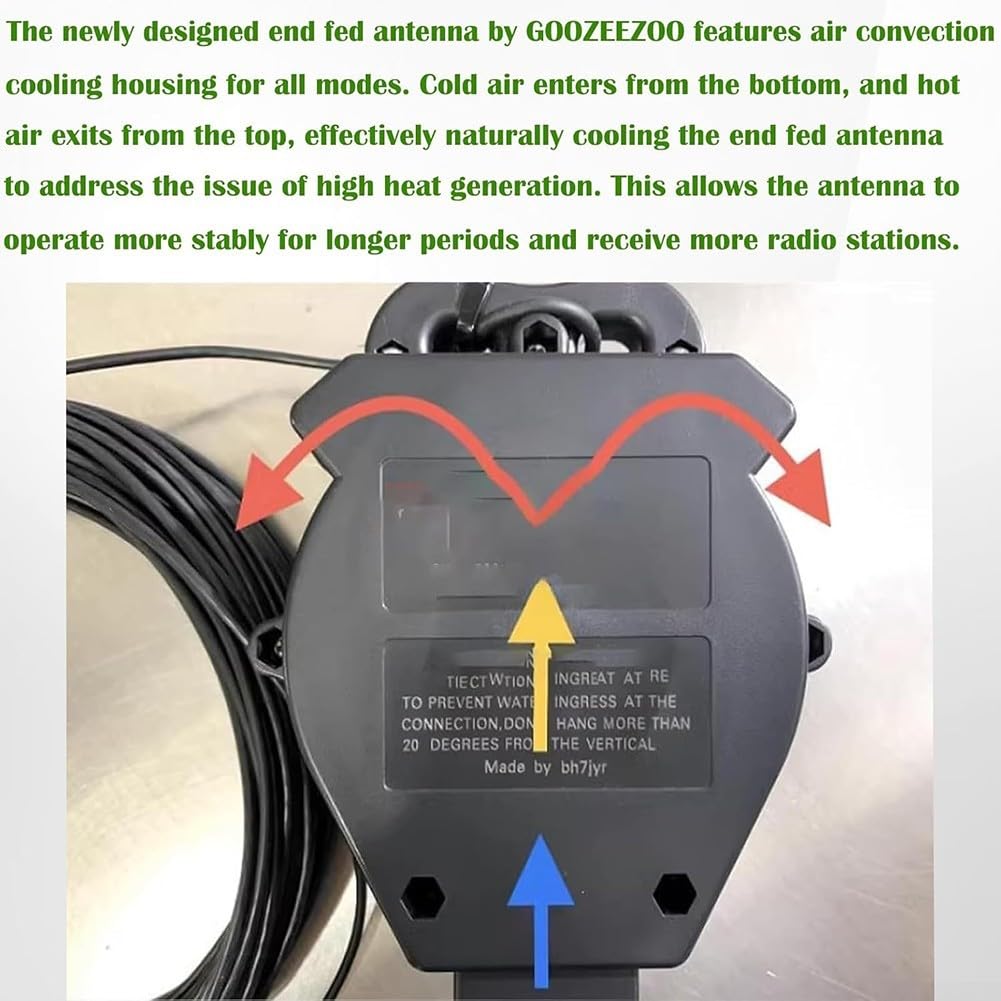 Antenne demi-onde 8 bandes à ondes courtes avec balun 1:64, prend en charge 10 m, 12 m, 15 m, 17 m, 20 m, 30 m, 40 m, 80 m pour radio amateur, boîtier ABS, SSB 150 W, noir (4010-150 W)