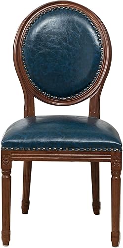 Miniatura 34 de JKGHK - Sillas de comedor, sillas de cocina de madera, silla lateral tapizada de cuero para habitación con respaldo redondo, juego de sillas de sala
