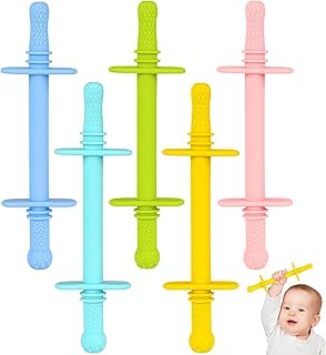Fu Store Hollow Teether Tube Chew Straw Toy for Infant Toddlers Silicone...