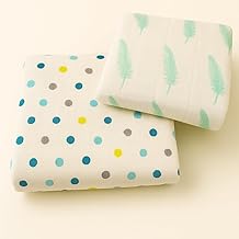 Organic Cotton Muslin Pack of 2 Baby Bath Towel Cotton Cloth Premium Baby Washable, Reusable, Absorbent, Extra Soft 120 X 120 Cm_ Multi Dot & Multi Feather