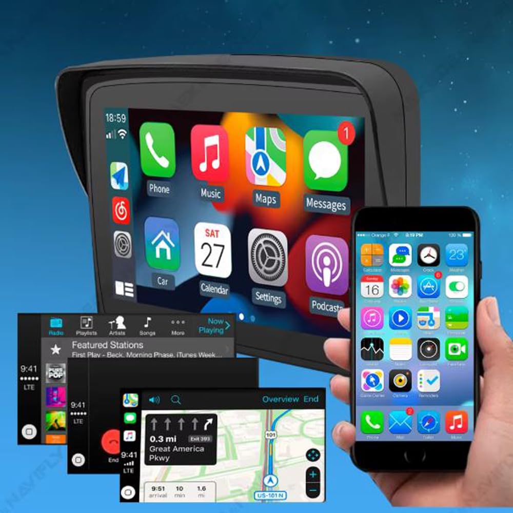 K600 Nawigacja GPS do motocykla, podwójny Bluetooth, mapa rozmów telefonicznych, system Carplay i Android samochód TF karta muzyczna film wzmocniony wspornik kierownicy