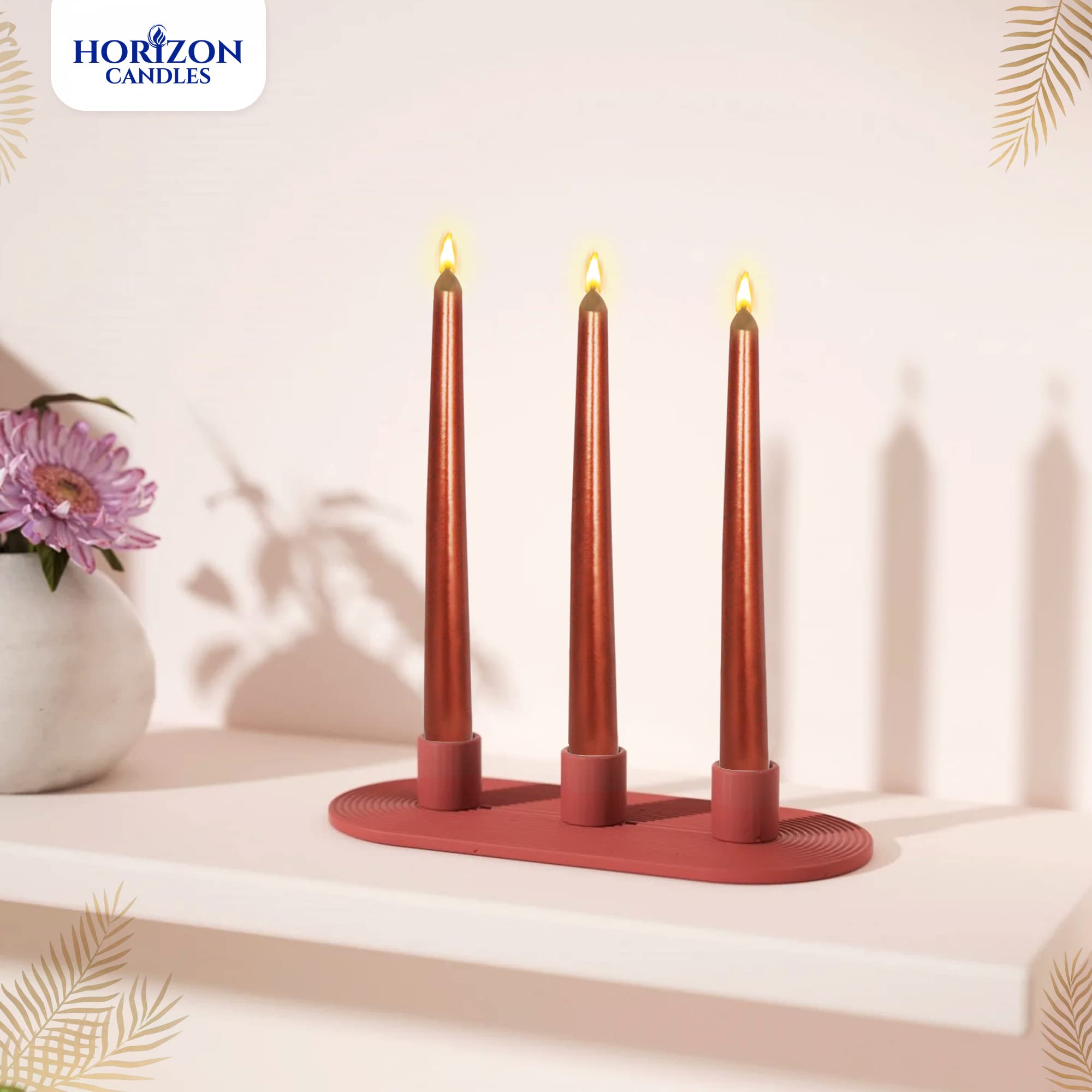 Horizon Candles - 10 sztuk świec stożkowych, 2 x 23 cm, długi czas palenia 7 h, spalanie bez sadzy, do gastronomii, gospodarstwa domowego i na uroczystości