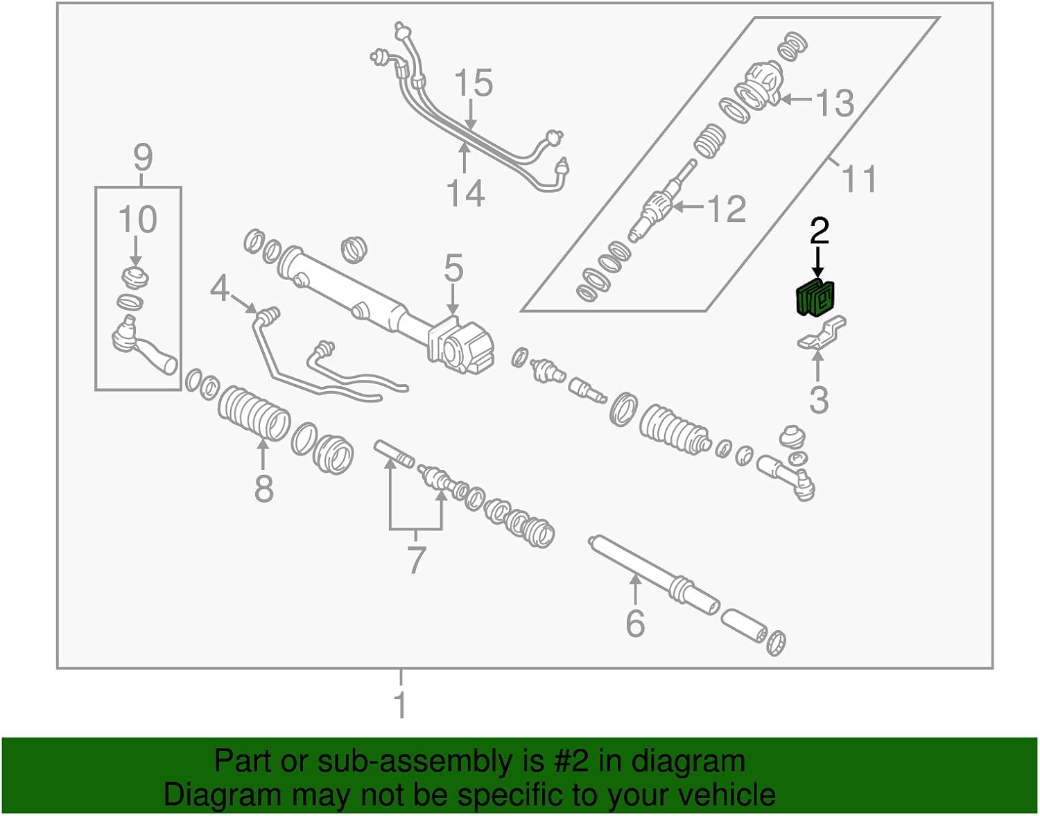 Subaru 1990-2007 Steering Rack Gear Bushing Right Impreza Forester Legacy WRX Outback STi 34115AA030 Genuine OEM
