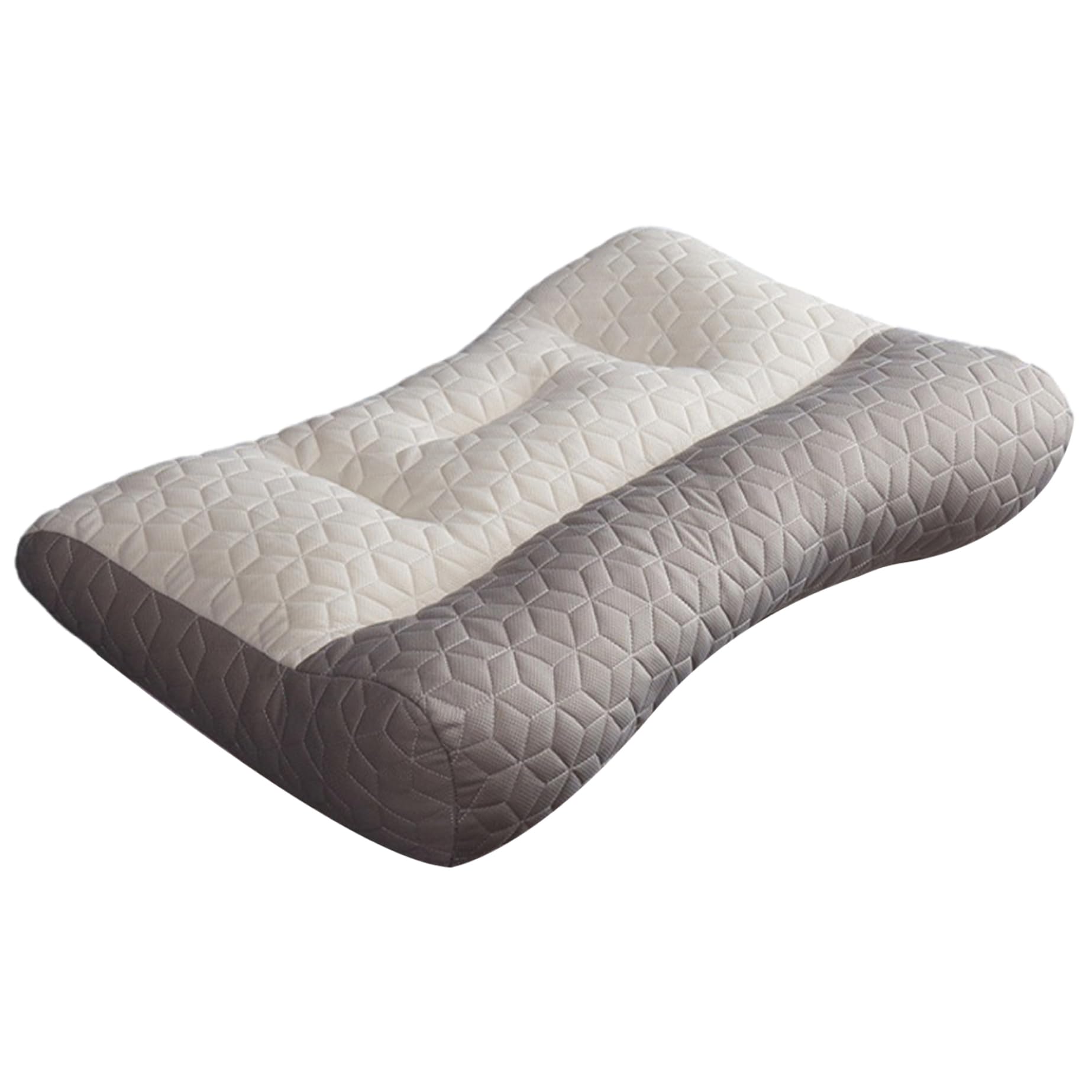 Neck Pillow for Sleeping Ergonomic Cervical Contour Pillow with Latex use for Side Sleepers Pain Relief Grey