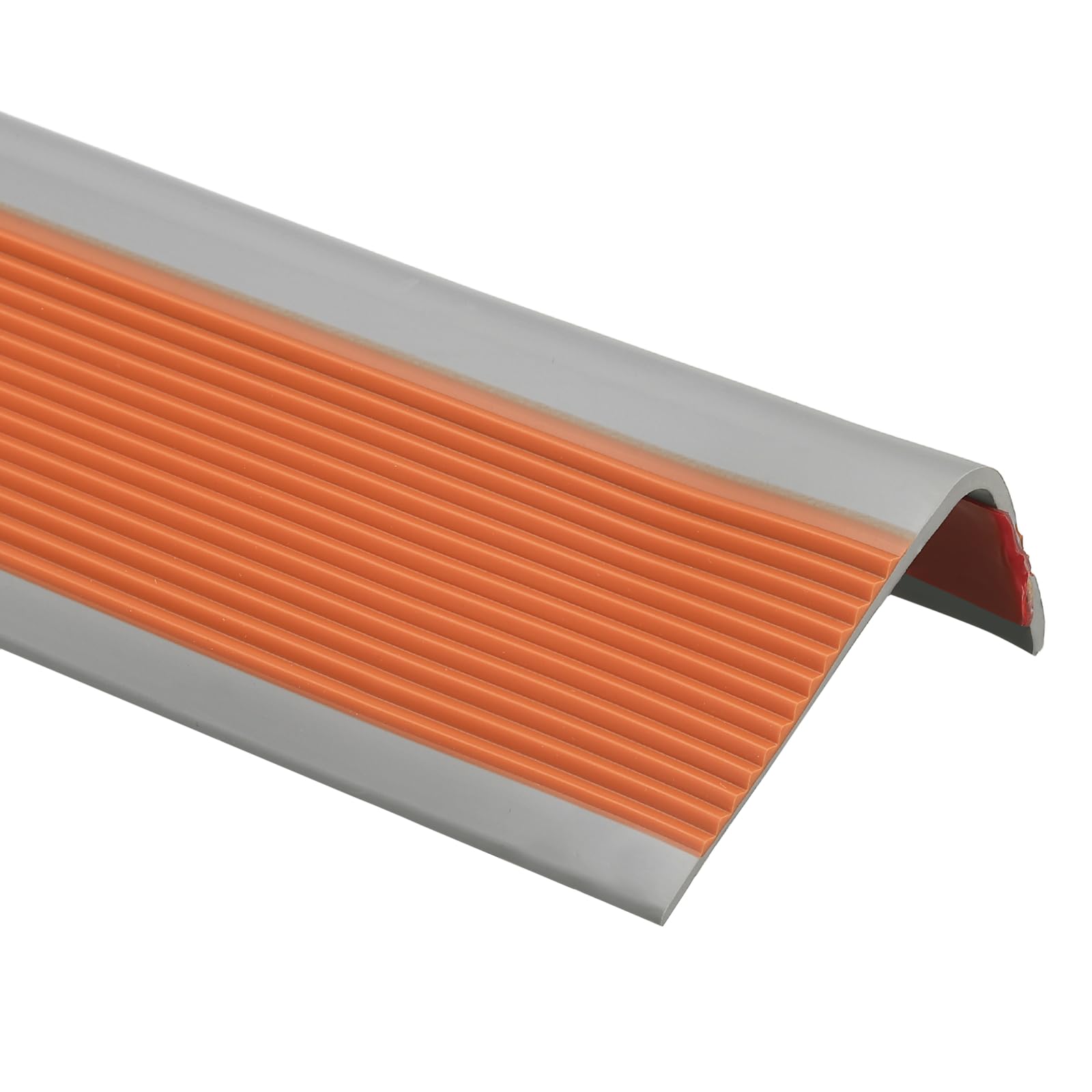sourcing map Stair Nosing, 3Meters (6 x 3 Cm) Vinyl Non-Slip Self-Adhesive Staircase Step Edge Protector Waterproof Stair Treads Trim for Outdoor Indoor Floors, Orange Red