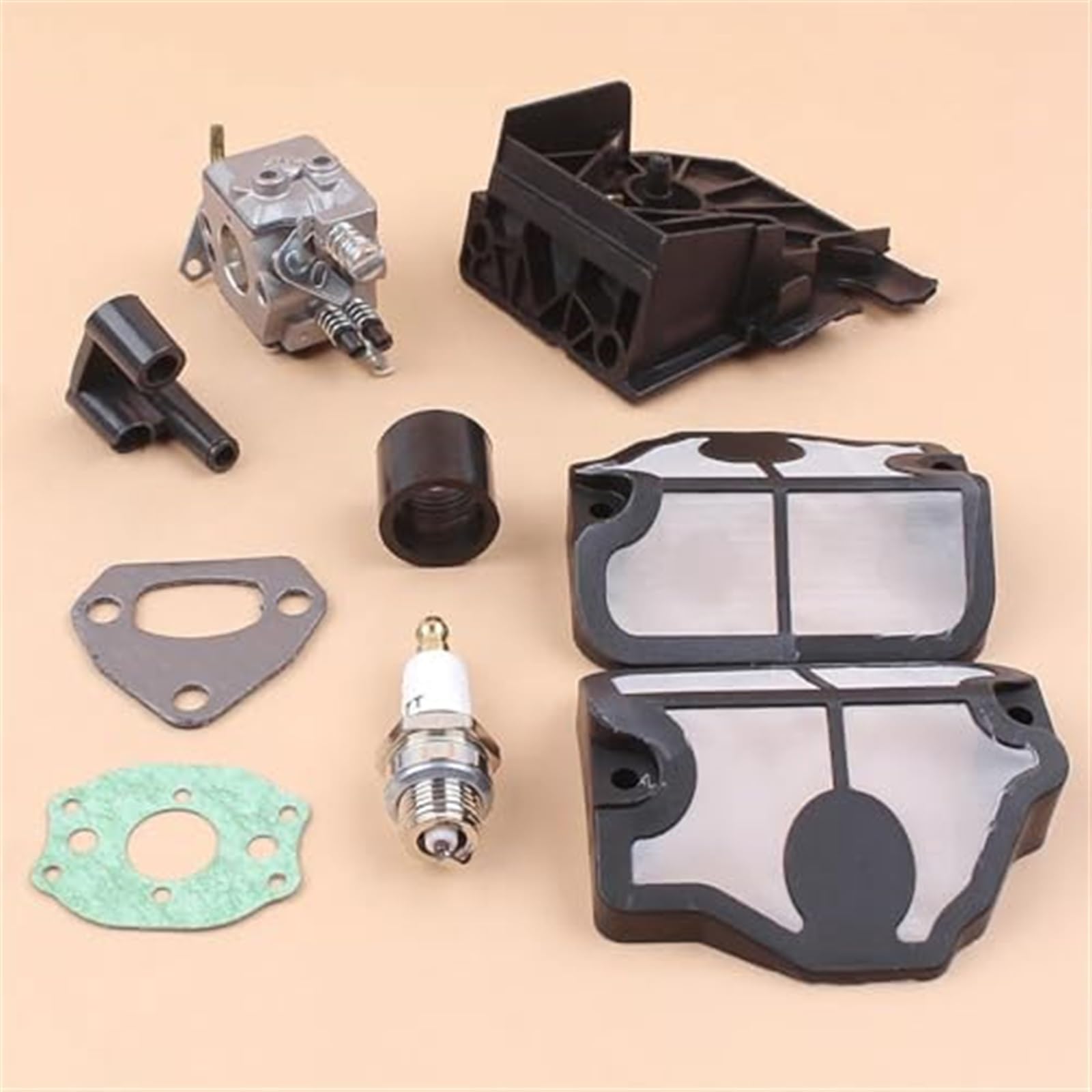 Gaźnik Carb Adapter filtr powietrza wlotowy zestaw uszczelek, dla Husqvarna, 142 136 141 137 36 41 części zamienne do piły łańcuchowej do piły łańcuchowej zestaw tłoka wału korbowego cylindra