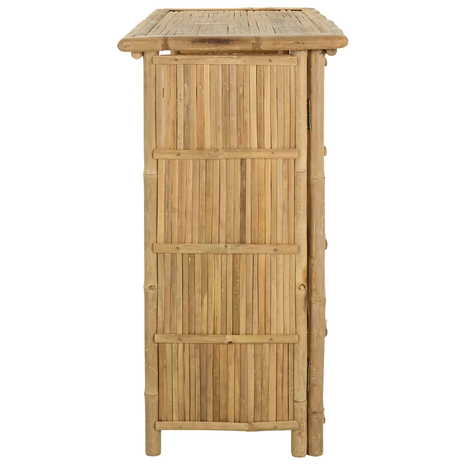 vidaXL Outdoor Bartisch Natur 115 x 55 x 105 cm Bambus, Stylischer Bar-Tisch, robust für Sommerpartys, Gartenfest, umweltfreundliches Design, minimalistisch und chic