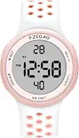 Relógio digital feminino, 100 m à prova d'água para natação, pulseira macia de silicone com injeção dupla, relógios de pulso esportivos com cronômetro, alarme, contagem regressiva, função