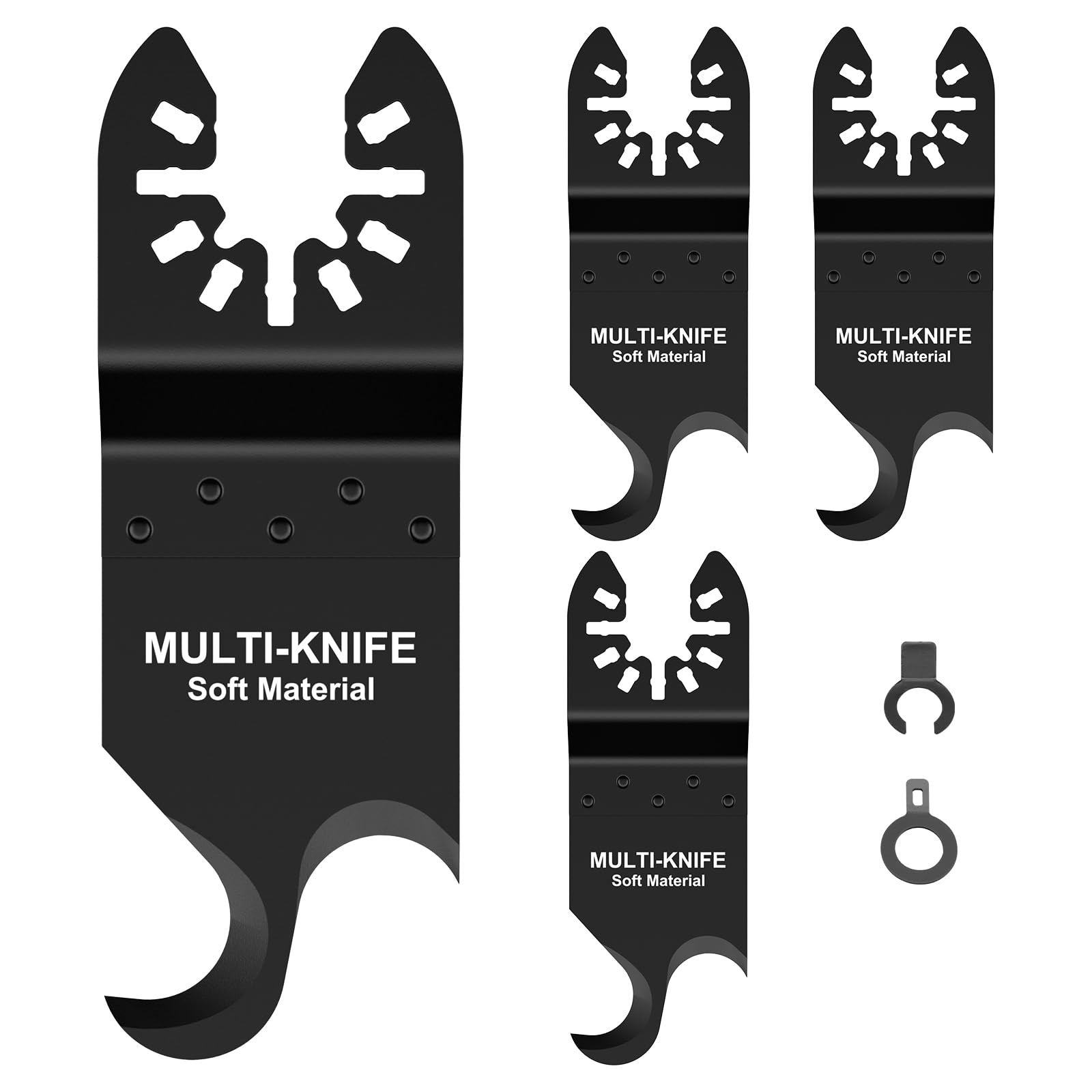 4 Pcs Oscillating Multi Tool Hook Knife Blade, Multitool Saw Blades for Cutting Soft Materials Roofing Shingles, PVC Carpet and Cardboard