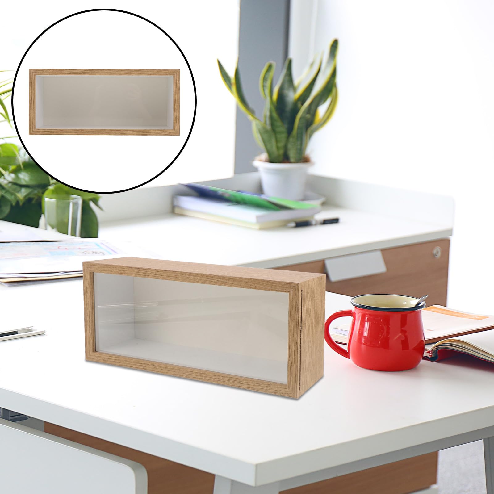 Gatuida Marco de Fotos Rectangular de MDF y Acrílico Fácil Acceso con Panel Acrílico Desmontable y Diseño Rústico para Manualidades DIY y Decoración de Pared
