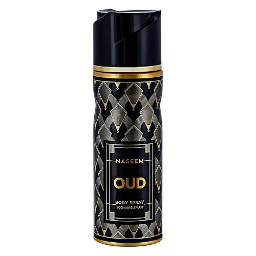 Naseem Oud - Spray corporal sin alcohol con aroma oriental a madera para hombres y mujeres, 6.8 onzas líquidas