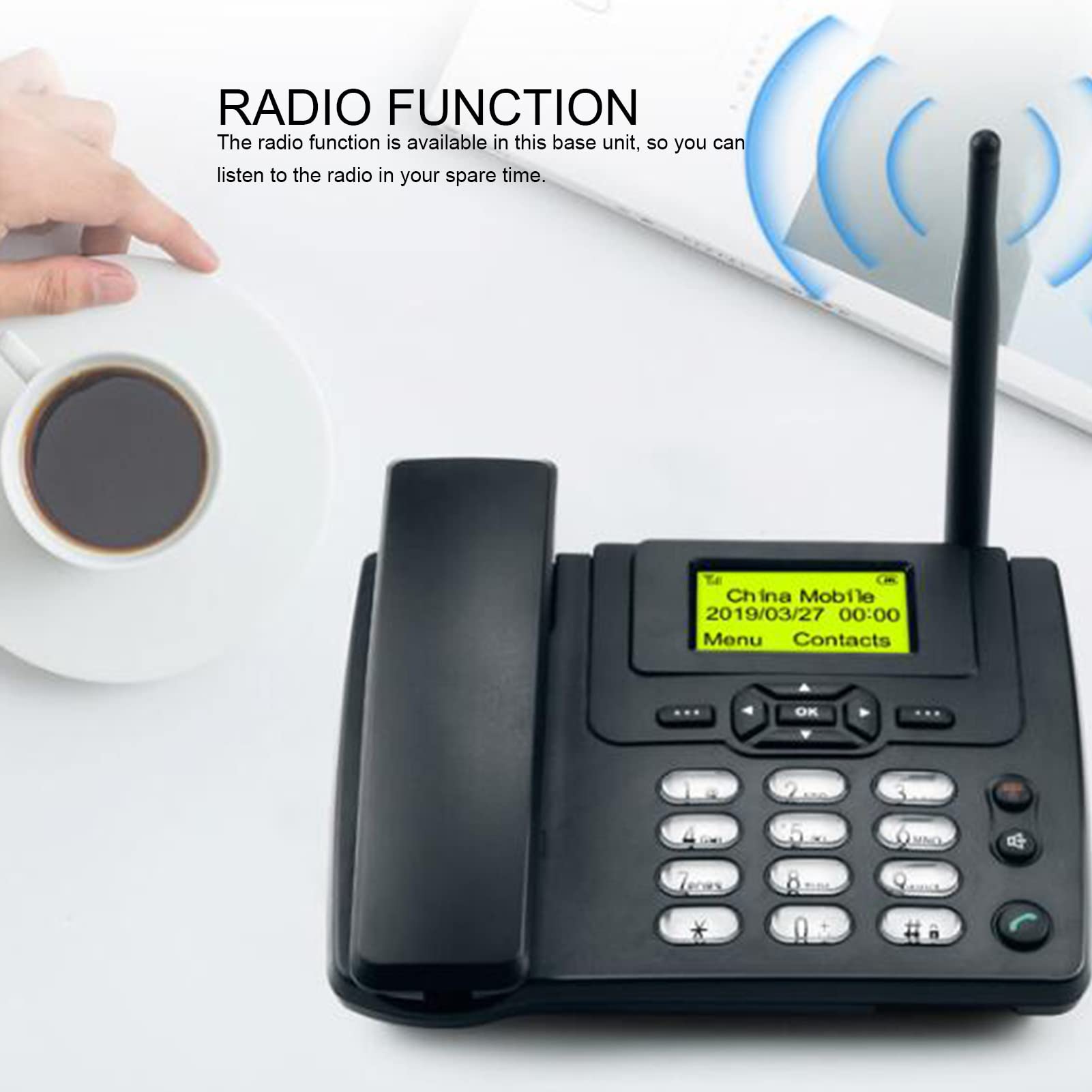 Telefono Cordless Multifunzionale con Tasti Grandi, Varie Opzioni di Suoneria e Regolazione Del Volume, Display LCD, Funzione di Composizione One Touch, Adatto per Casa, Hotel, Ufficio