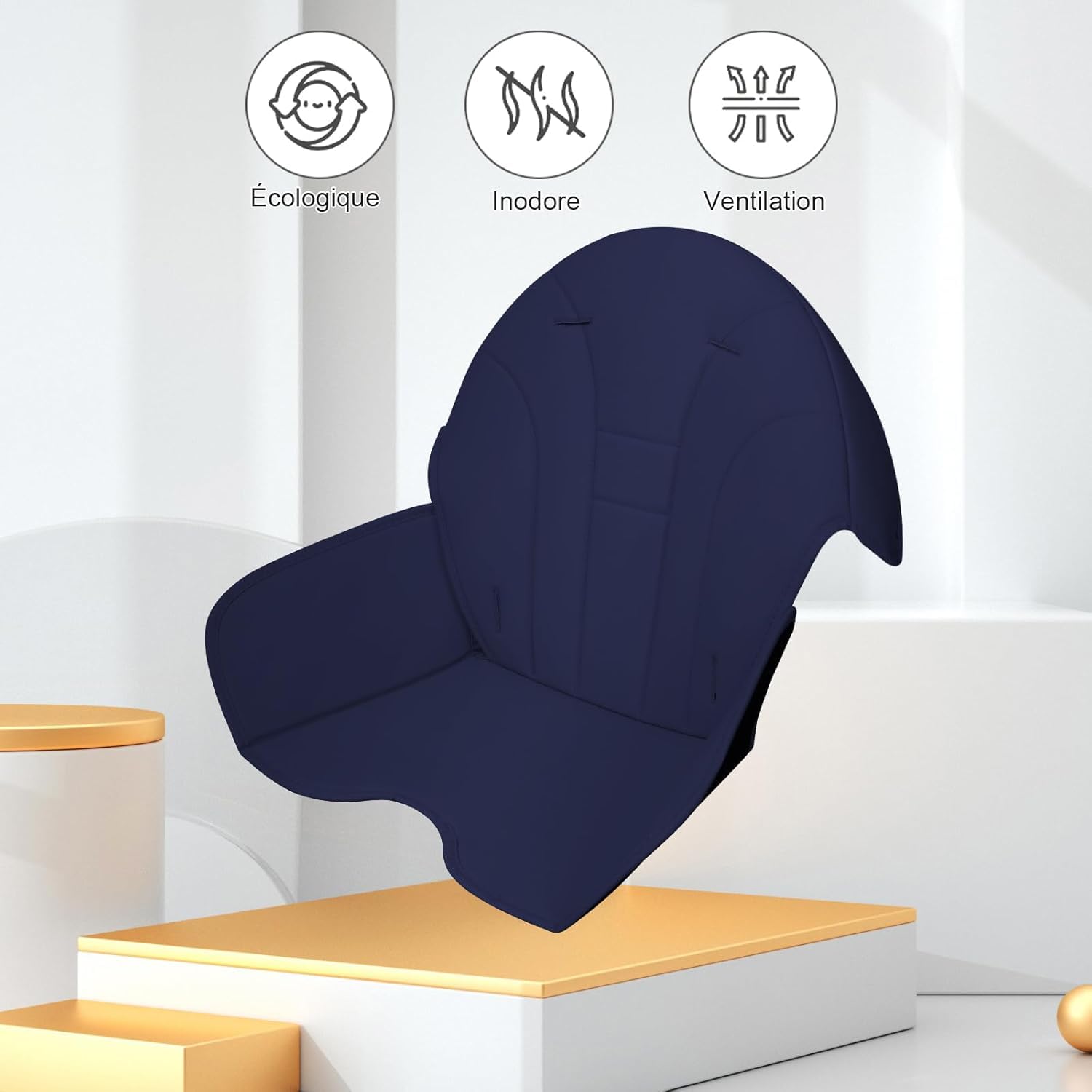 Chaise Haute Bébé 2 en 1, Fauteuil Enfant, Chaise Enfant, Réglable, Avec Plateau, Solide, Design Universel, Facilement lavable, pour 6 mois à 6 ans Repas Bébé 20kg (Bleu foncé)