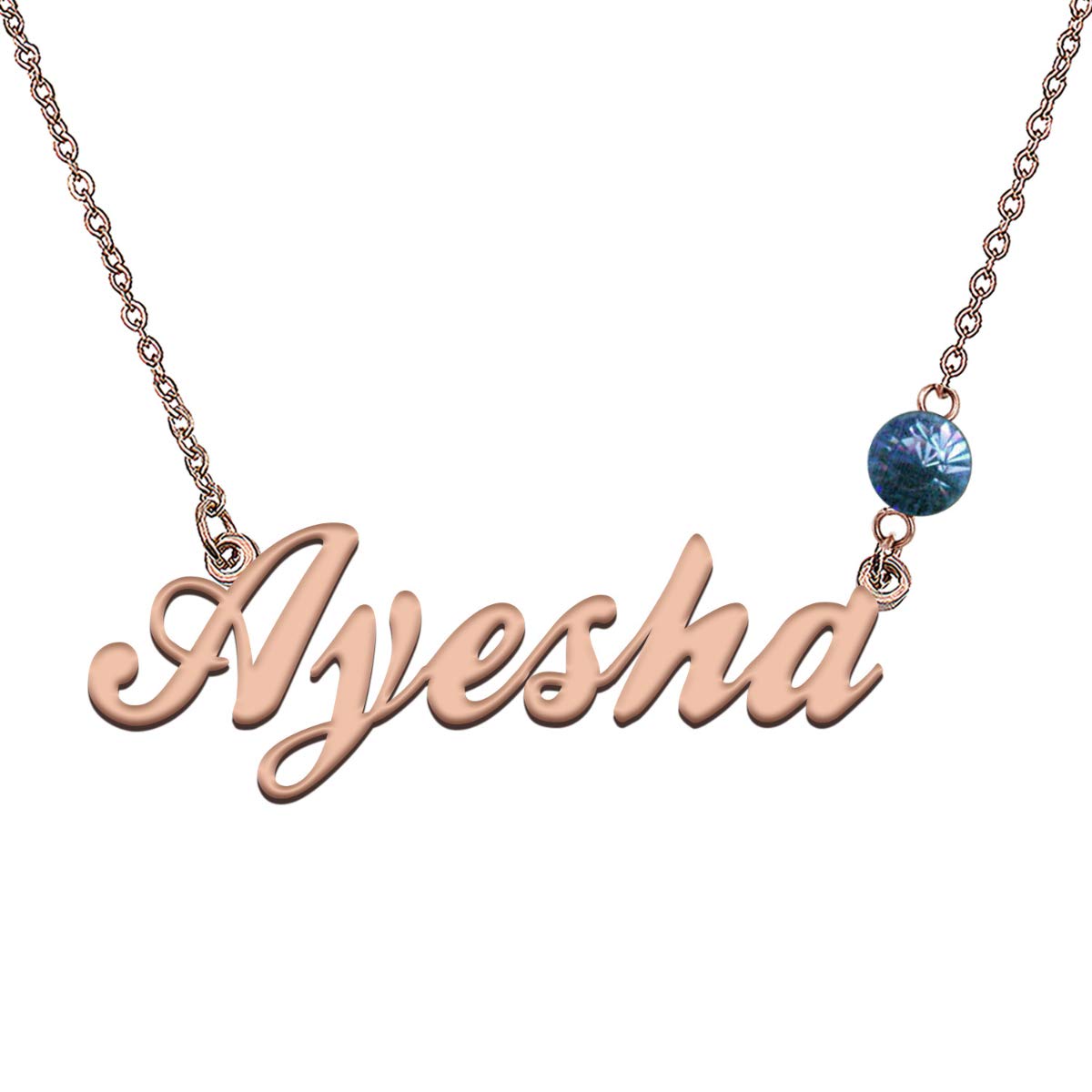 LikeFunCustom My Name Necklace with Birthstone Personalized Name Jewelry