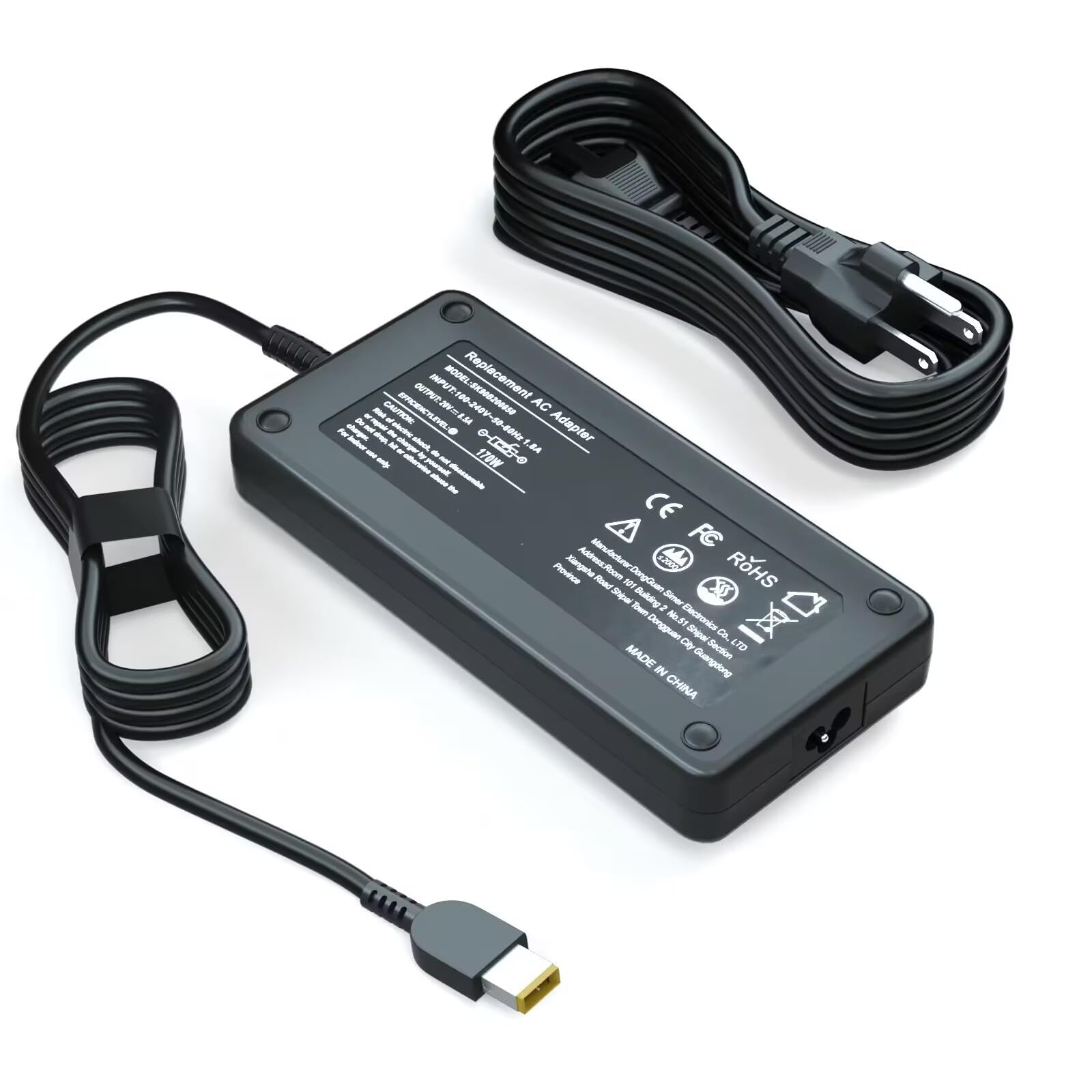 170W Slim Laptop Charger fit for Lenovo Legion Slim 5 5i Yoga Pro 9i Lenovo ThinkPad P1 X1 Extreme P16 P16v IdeaPad Pro 5 Lenovo LOQ ADL170SCC3A