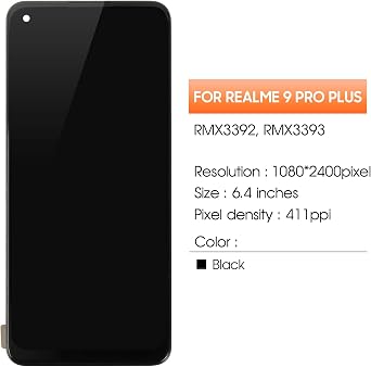 for Realme 9 Pro+ Screen Replcement for Realme 9 Pro Plus LCD Display Touch RMX3392 RMX3393 Screen Digitizer Replacement Assembly Repair Parts