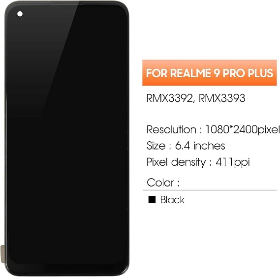 for Realme 9 Pro+ Screen Replcement for Realme 9 Pro Plus LCD Display Touch RMX3392 RMX3393 Screen Digitizer Replacement Assembly Repair Parts