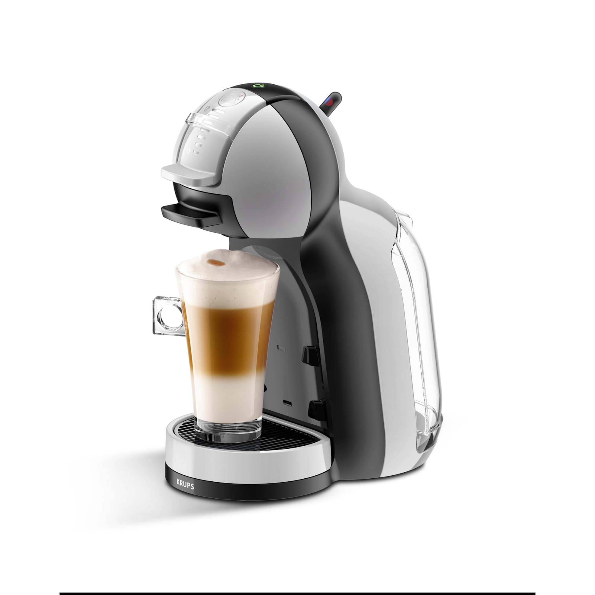NESCAFÉ Dolce Gusto Mini Me Von Krups Kapselkaffeemaschine, 15 Bar, 0,8 L, Arctic Grey/Schwarz, KP123B