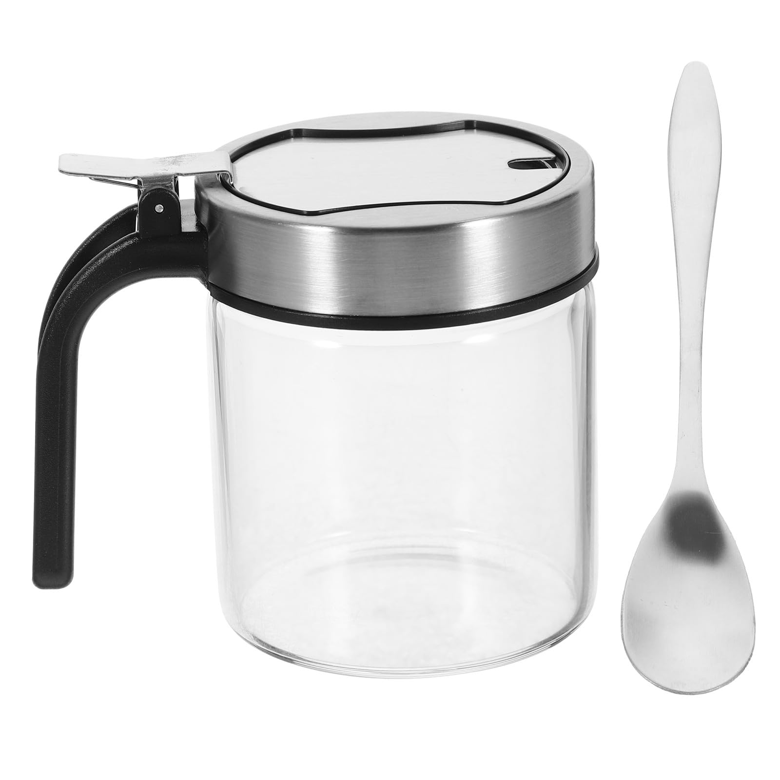 BESTOYARD キッチン調味料ボトル 300ml 厚手ガラス製 塩スパイス容器 ステンレス蓋 スプーン付き 家庭用調理用具 屋外バーベキュー対応