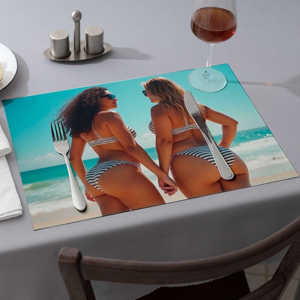 Set de table fraises en bikini lavable pour protéger votre table des taches