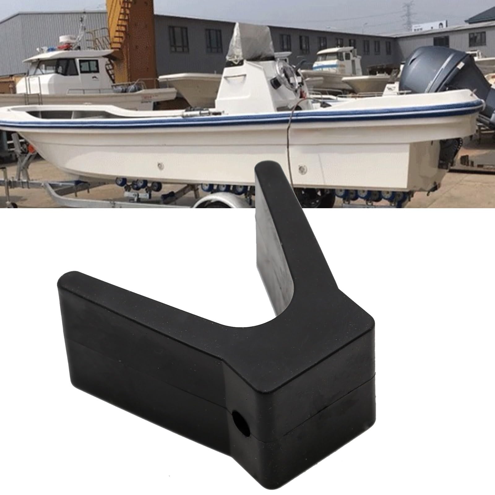 V-Span Butée d'étrave de bateau remorque en caoutchouc non marquant Trou de montage 5,1 cm de largeur 10,2 cm Envergure en V (1 pièce)