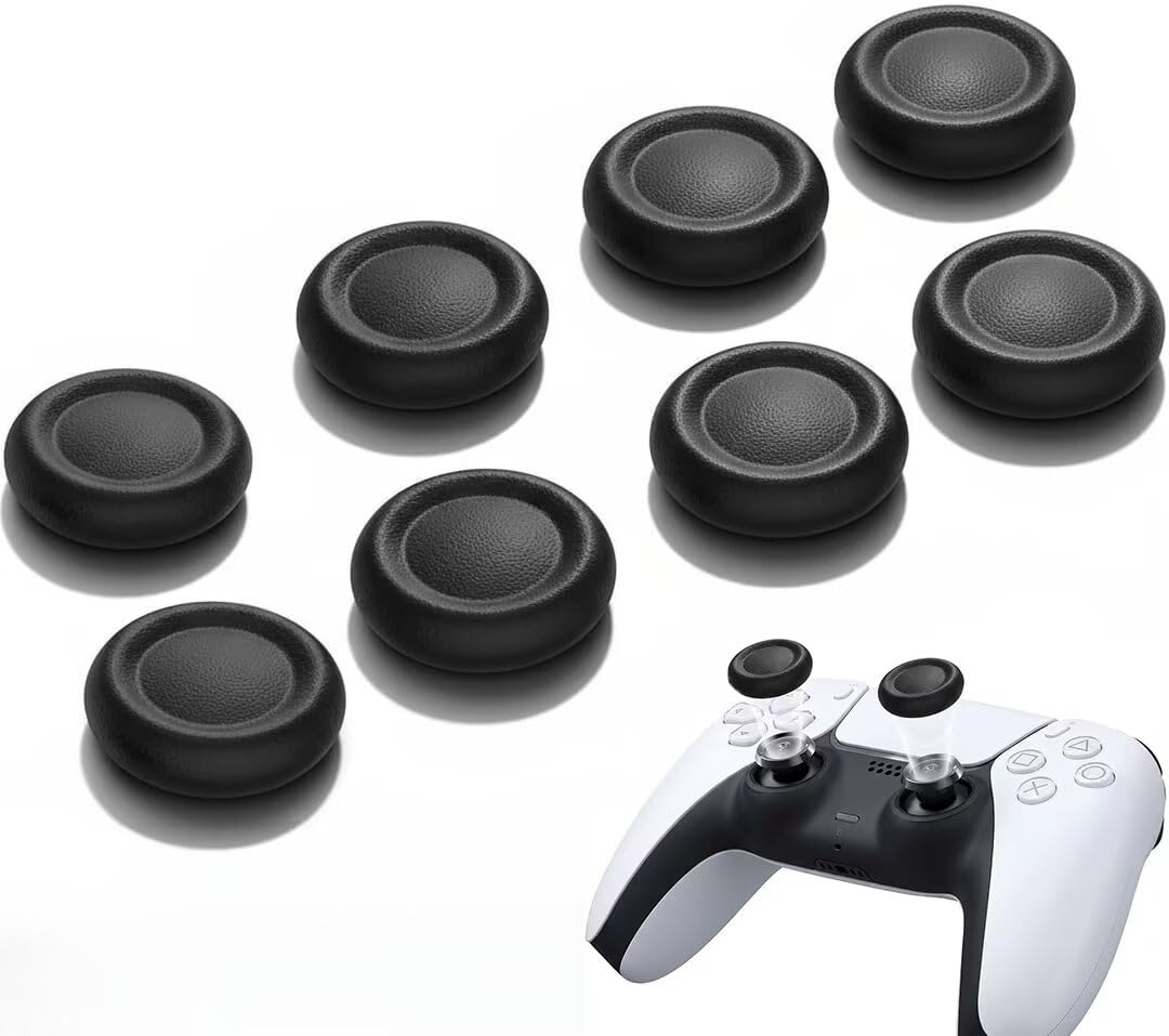 Ferkurn Replacement Thumb Grips Cap Compatible with PS5 4 Controller Edge Accessories Anti-Slip Anti-Stickiness Anti-Scratch Joystick Caps Controller