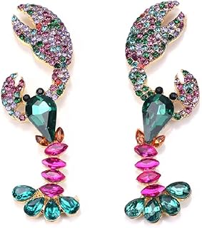 Lobster Earrings for Women, Cute Crawfish Earrings for Girls, Ocean Lobster Dangle Earrings Hypoallergenic, Beach Lobster Bohemian Drop Earrings, Crayfish Crab Earrings Studs, Lobster Jewelry Gifts Funny Earrings