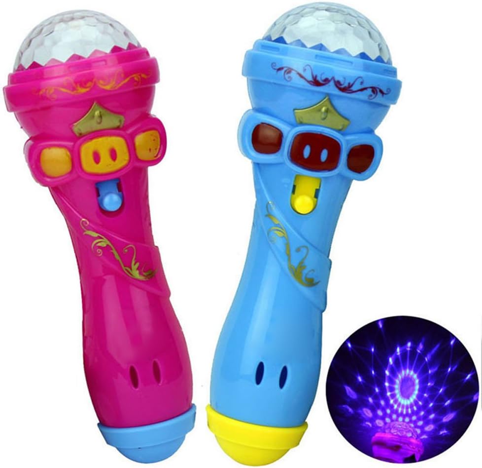 Voberry My First Microphone, Funny Lighting Wireless Microphone Model Gift Music Karaoke Cute Mini Musical Instruments Styling Toy Baby Best Gift