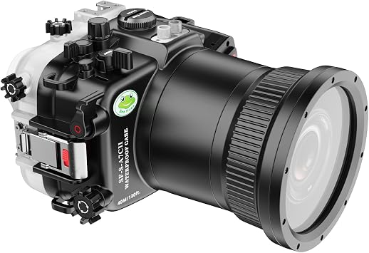 Sea Frogs Underwater Camera Housing Case, 40M/130FT Waterproof Case, Kit for Sony A7CII and A7CR Camera A7CII/CR 18-105MM