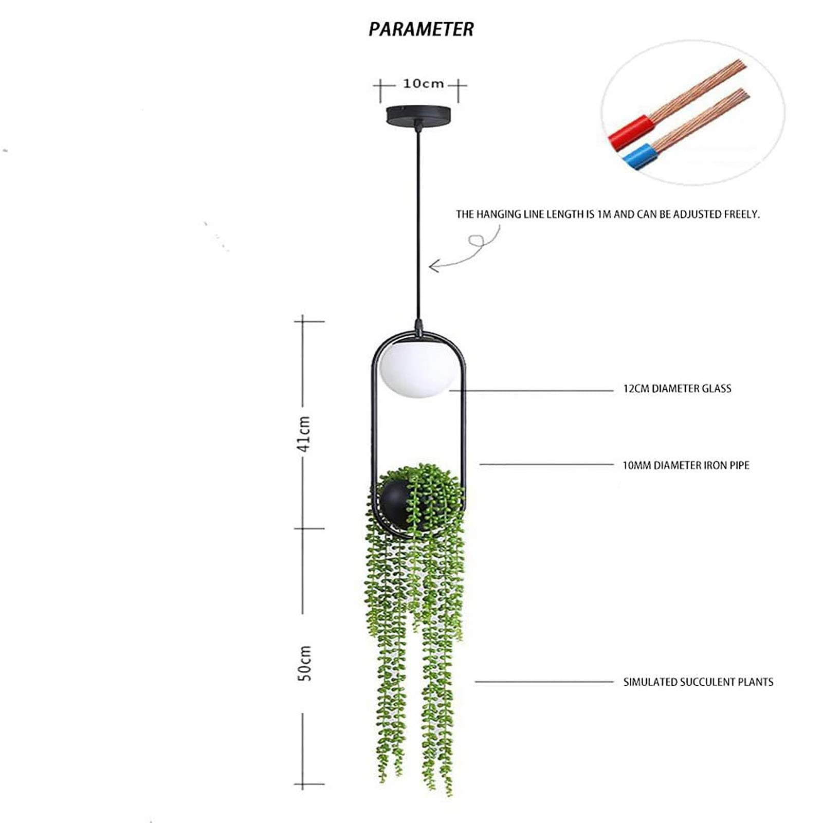 lampy wiszące, 1 Lekka metalowa lampa wisząca dekoracyjna sufitowa kompatybilna z restauracją, domową sypialnią, nowoczesny żyrandol LED - czarny 10 x 40 cm, żyrandole