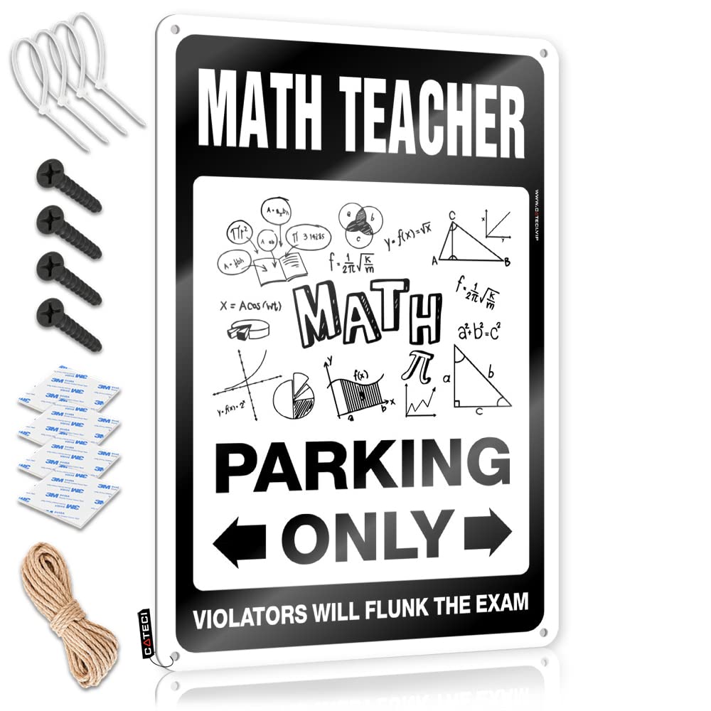 IBWNBBUSN Funny Bar Decor Math Teacher Parking Only Tin Sign Tinsign Decor Funny Garage Bar Signs(30X40CM)