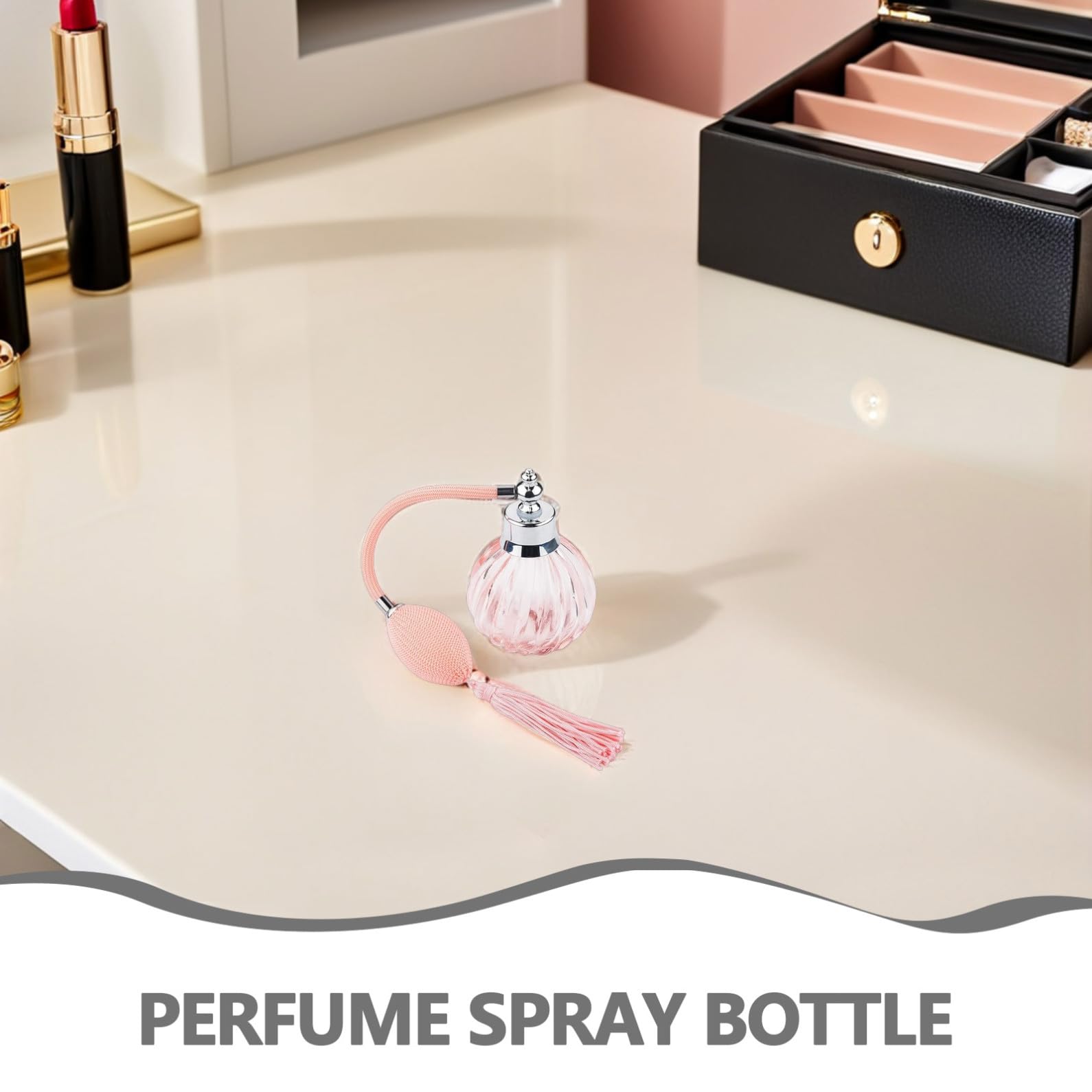 Botella Rosa Pulverizadora de Vidrio Perfume en 90ml Cómodo Atomizador y Fácil de Limpiar para Fragancias y Aceites Esenciales