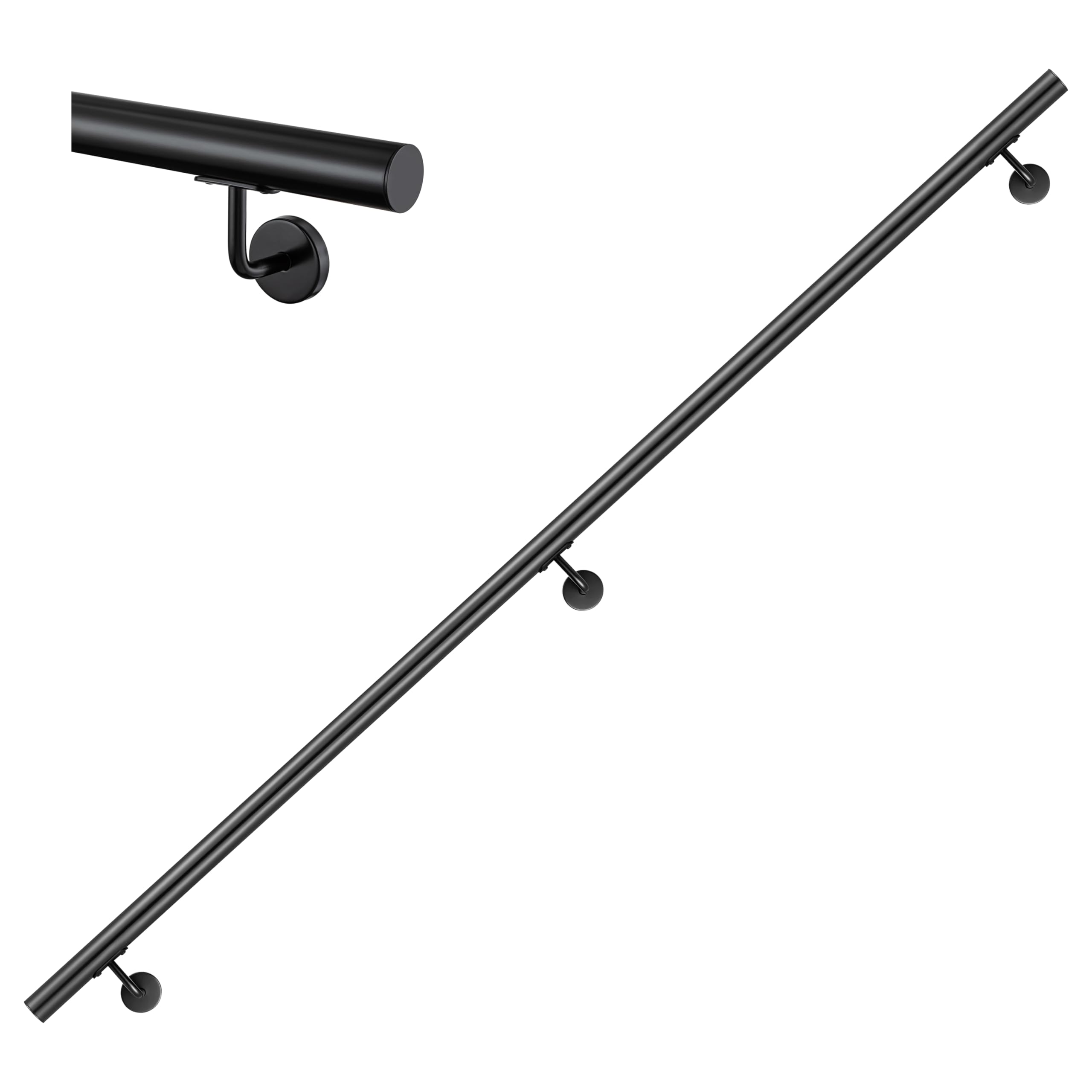 Stair Handrail Wall Mounted Handrail Indoor & Outdoor Handrail 220CM