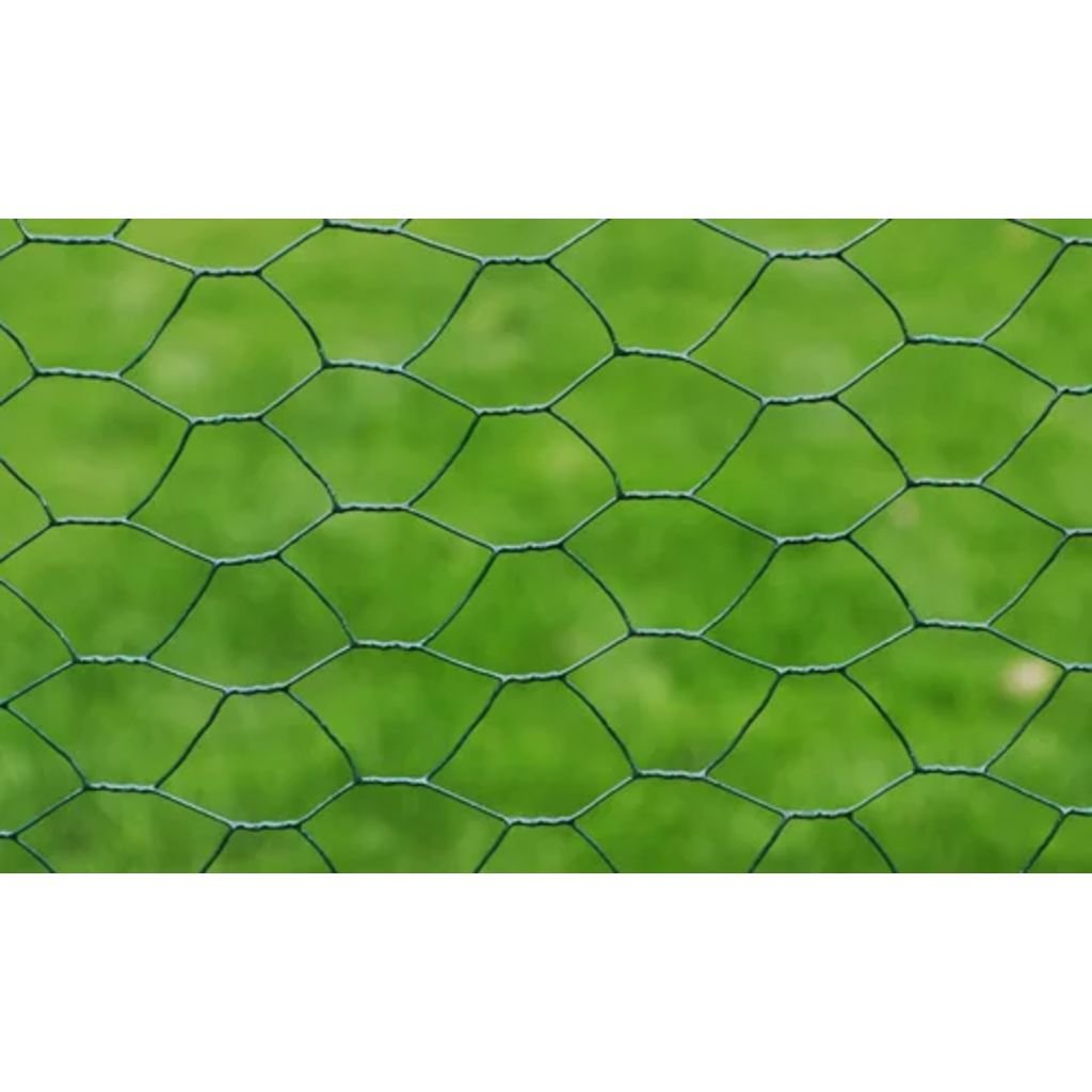 Recinzione in Rete per Pollaio Rivestita in PVC 25x1 m Verde,Recinzione in Rete per Pollaio,Recinzioni per Pollaio,Rete per Pollame-140414