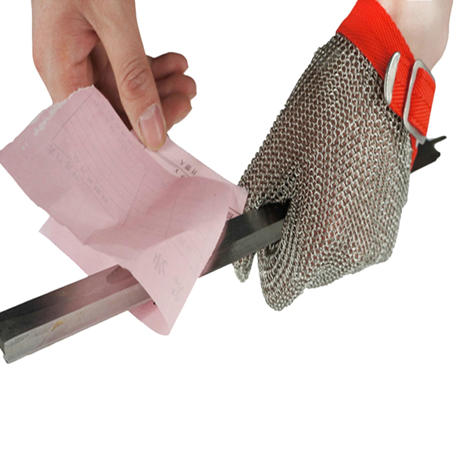 Guantes de Trabajo Anticorte 5 Guantes De Malla A Prueba De Cortes Con Pulsera De Nailon Ajustable, Guantes De Trabajo De Seguridad For Corte De Metales De Laboratorio(XXL)