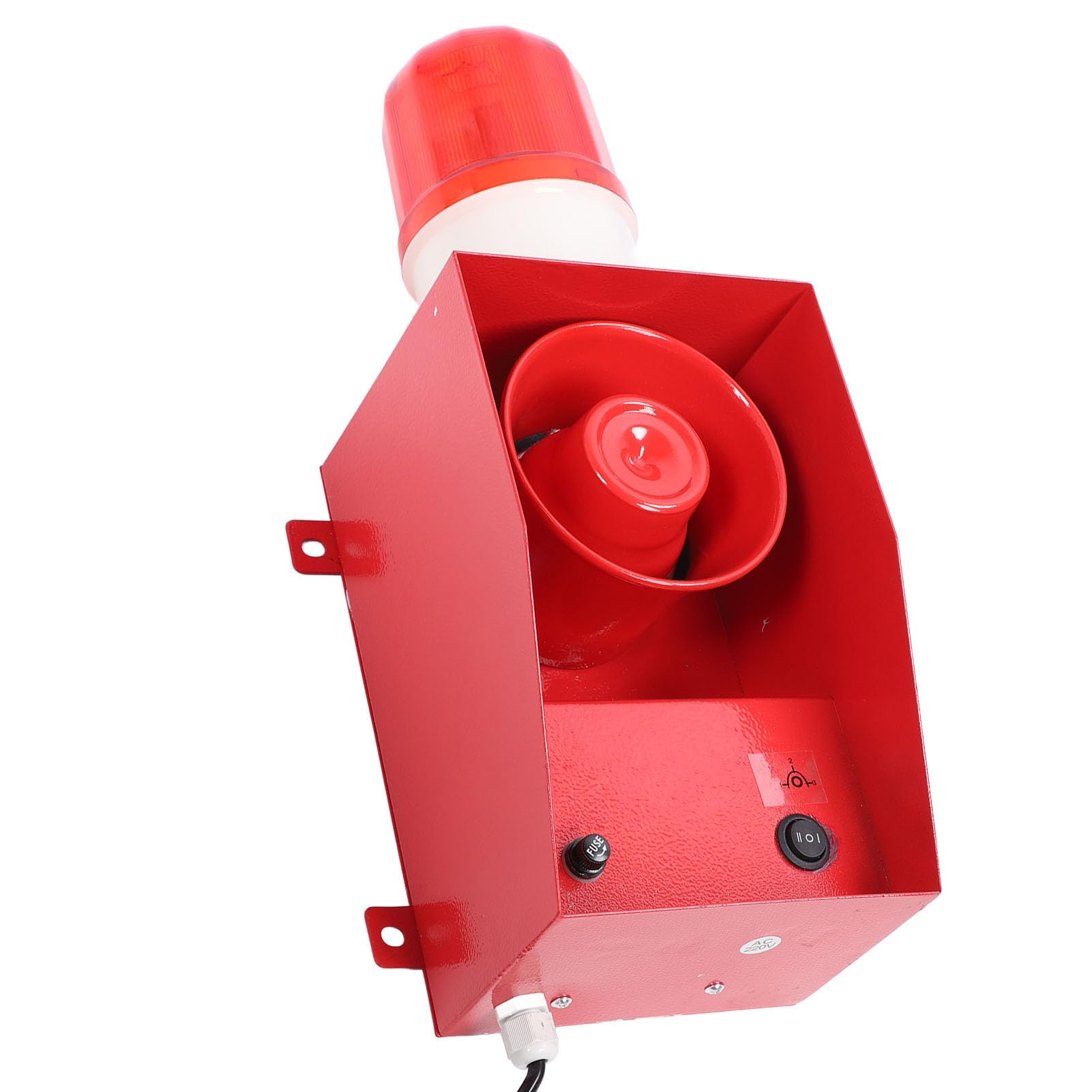 Luz estroboscópica de Sirena Industrial con Enchufe Estadounidense de 110 V con Alarma de Audio de 120 DB y Advertencia Visual - Modos de Sonido y Volumen Ajustables - A Prueba de