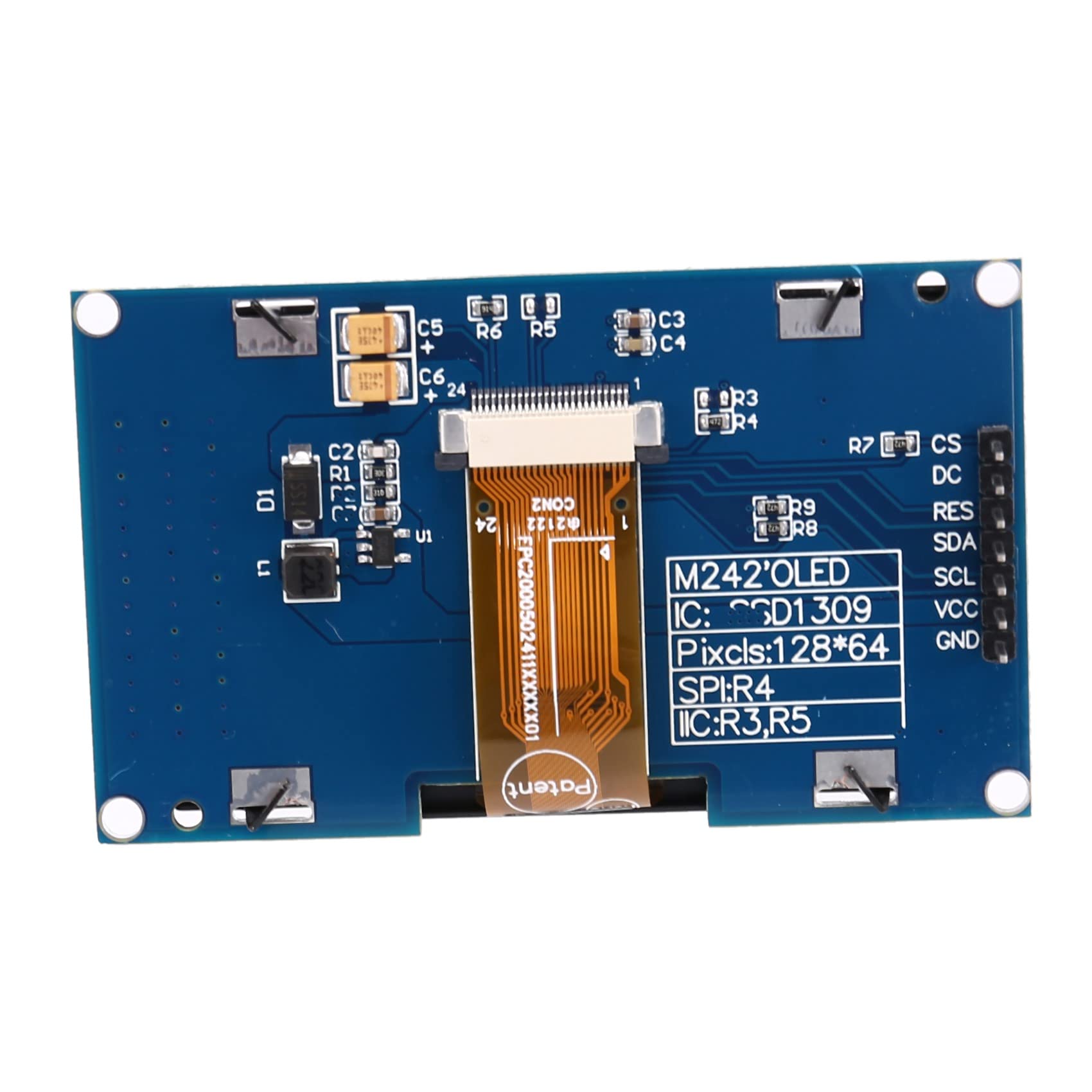 Módulo De Pantalla LCD Pantalla OLED de 2.42 Pulgadas 128X64 SPI/IIC Interfaz SSD1309 Pantalla