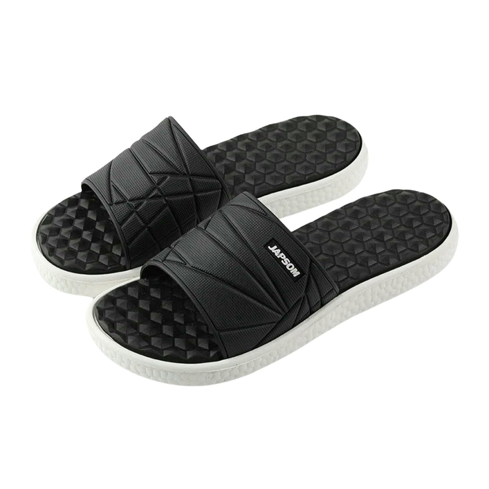 Ciabatte Uomo Estate Pantofole Home Indoor Slides Sleepers Camera della Casa-nerobianco-7