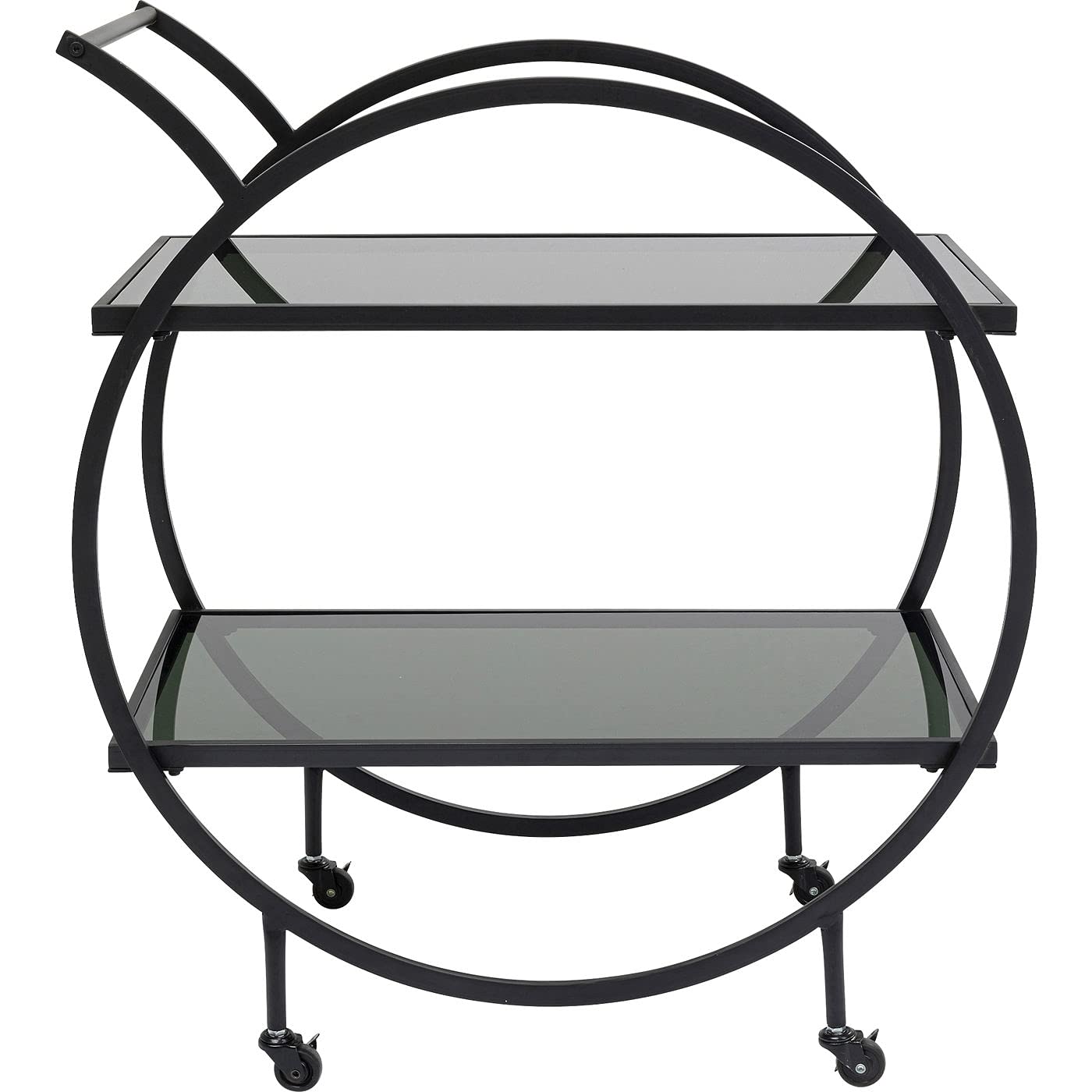 Kare Design carrello di servizio Loft, nero/vetro, design art déco, stile moderno, cucina, bagno, veranda, rustico, portaoggetti, 86x74x40 cm (A/L/P)
