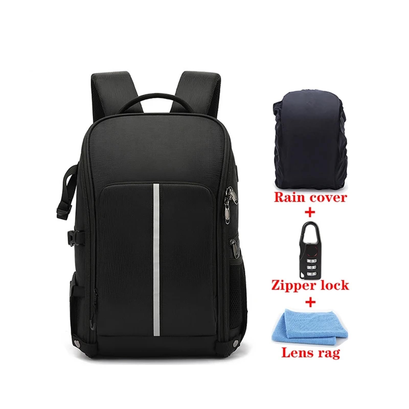 Bolsa para Cámara Mochila for cámara Impermeable de Gran Capacidad for fotografía Multifuncional al Aire Libre Adecuada(Black)