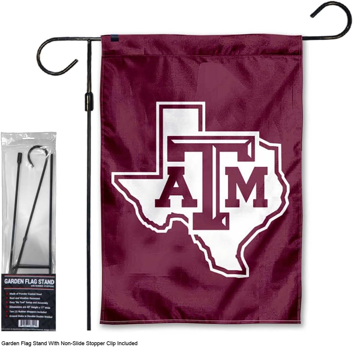 Texas A&M Aggies Lonestar Garden Banner Flag with Stand Pole Holder - Image 2