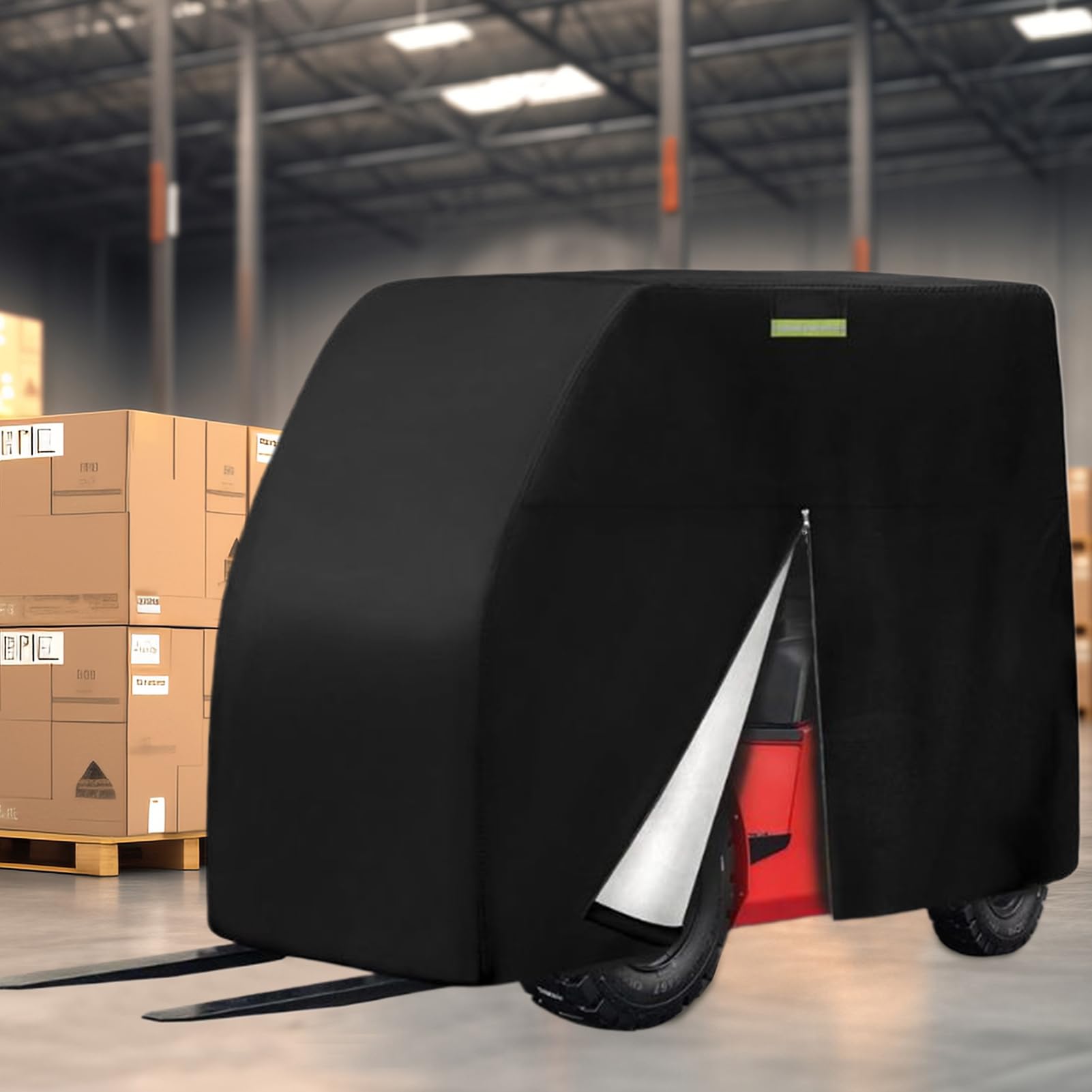 Copertura Per Carrello Elevatore Da Magazzino,Protezione Macchina con Porta a Cerniera,Copertura Muletto Tutte Le Stagioni | per Cantieri Garage Magazzini Banchini Centri Distribuzione