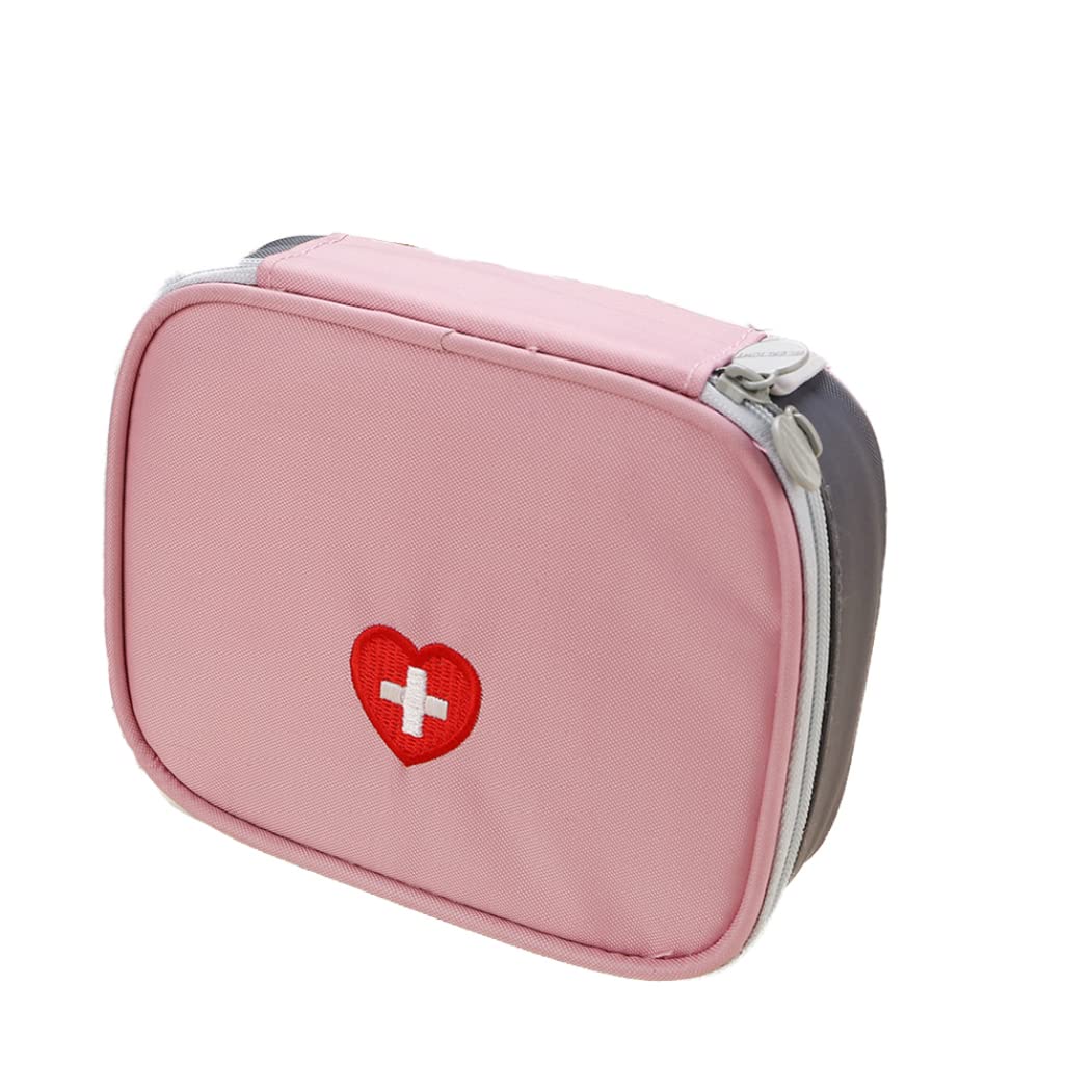 JeorywoetMini First Aid Kit Portable Travel Medicine Bag Multifunctional Medical Organizer Storage Bag for Outdoor Activities Pink, Multifunctional Medical Holder