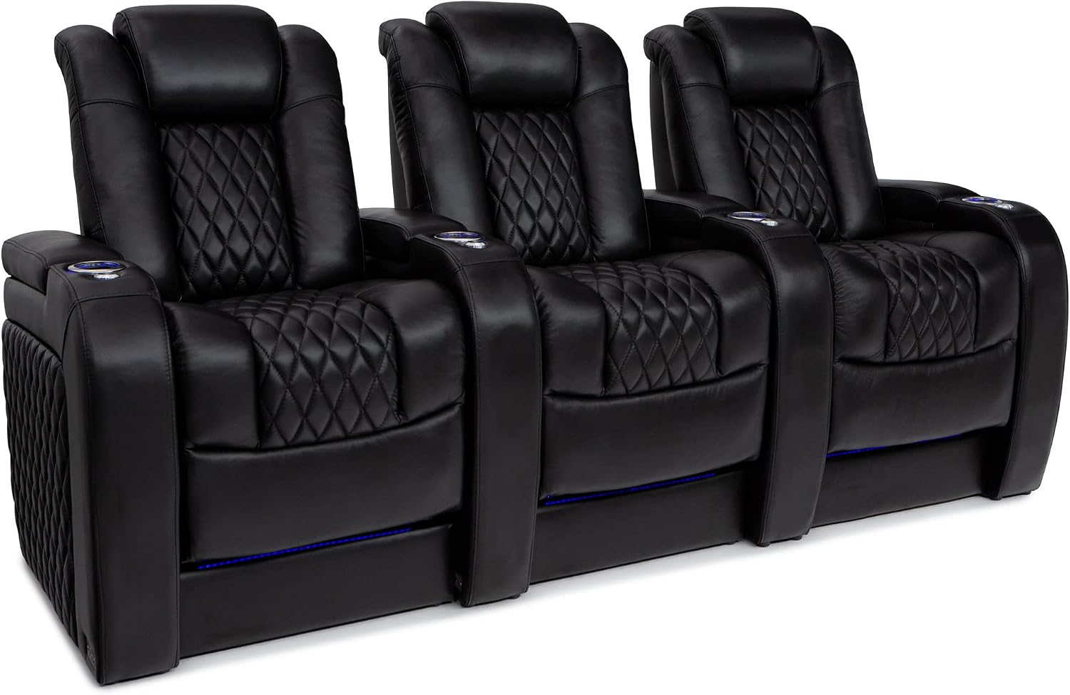 Seatcraft Diamante BACKROW Home Theater Seating Black Row of 3