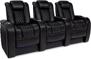 Seatcraft Diamante BACKROW Home Theater Seating - Black, Row of 3